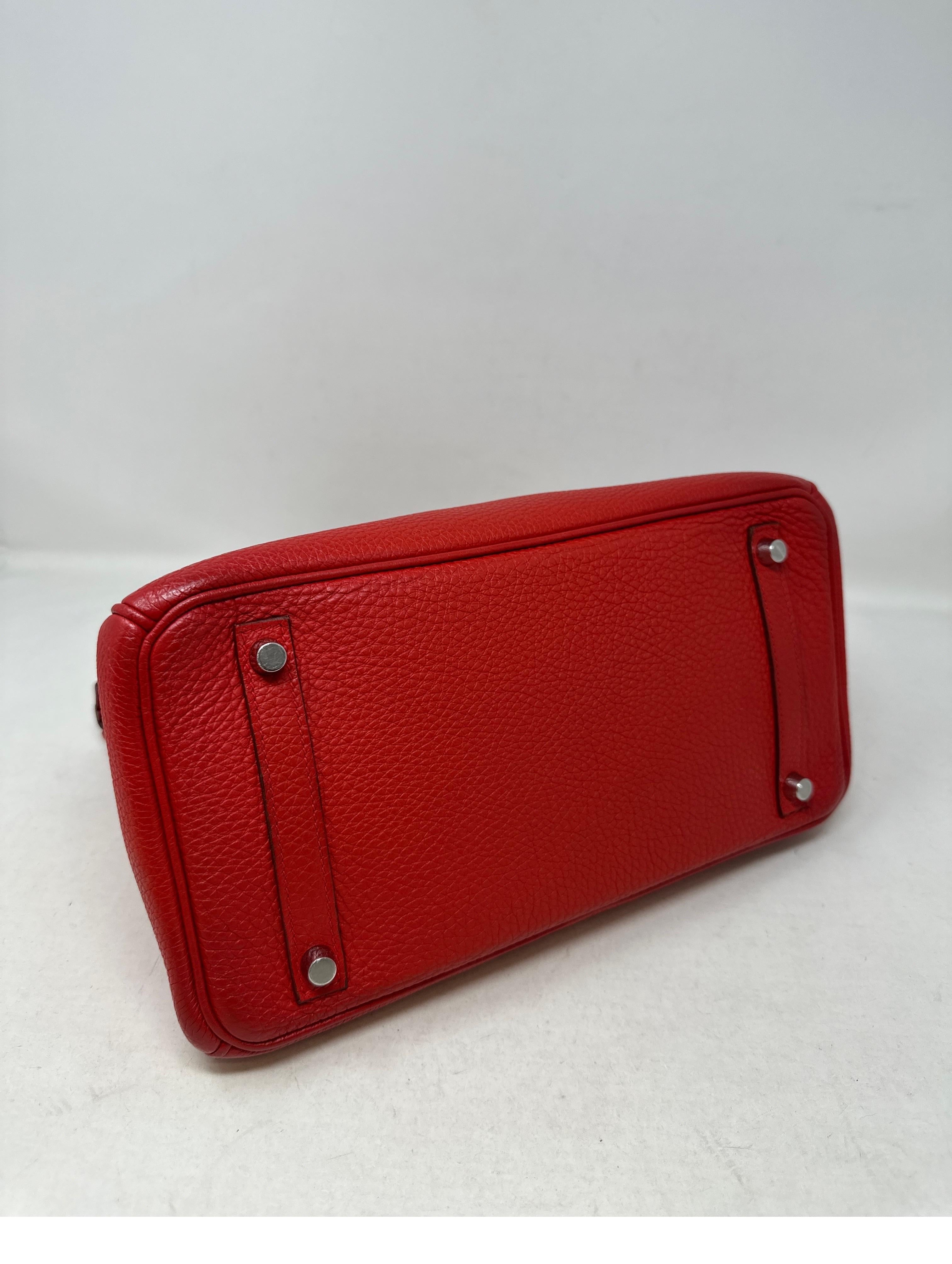 Hermes Rouge Garance Birkin 30 Bag 16
