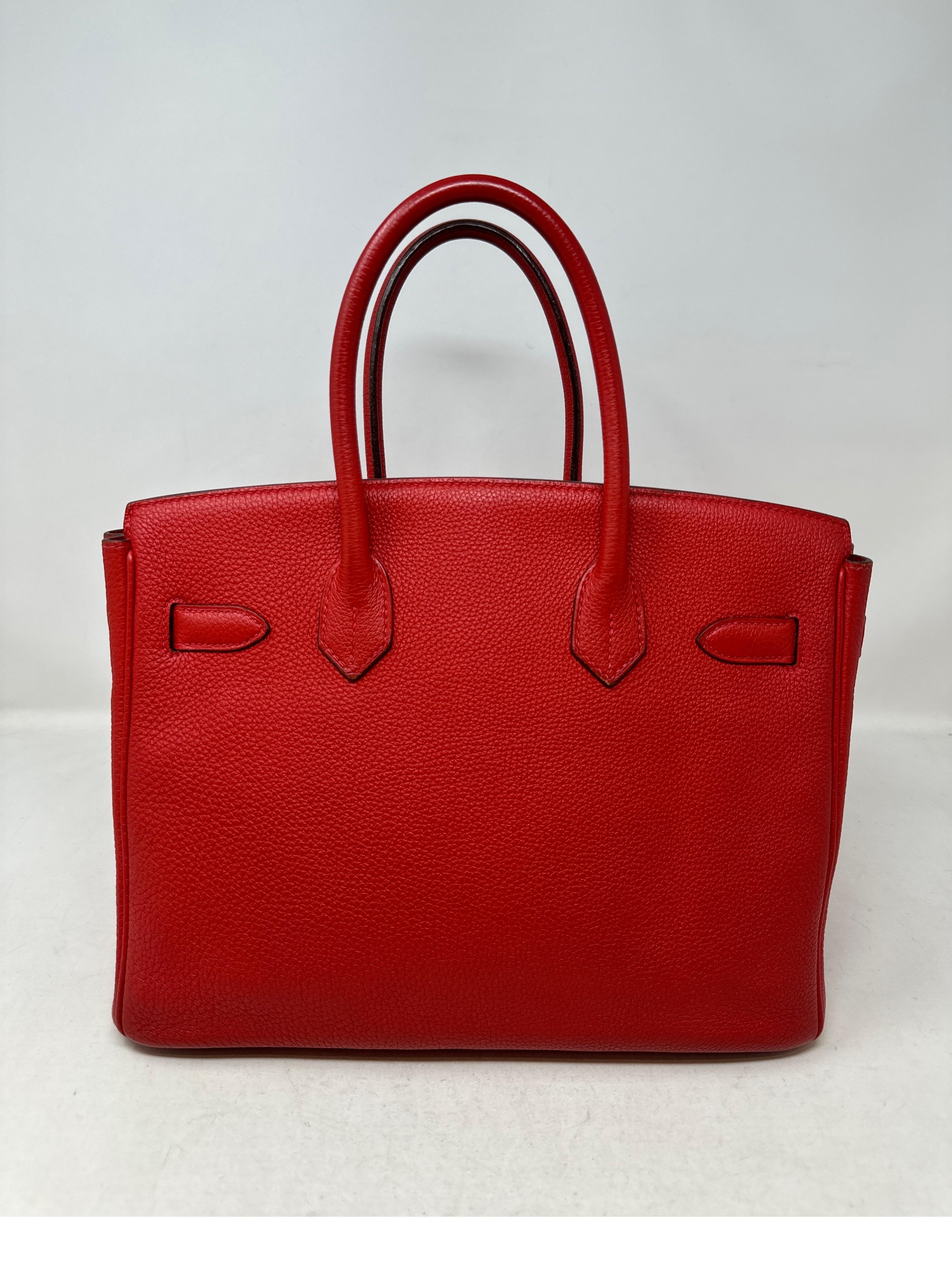Women's or Men's Hermes Rouge Garance Birkin 30 Bag