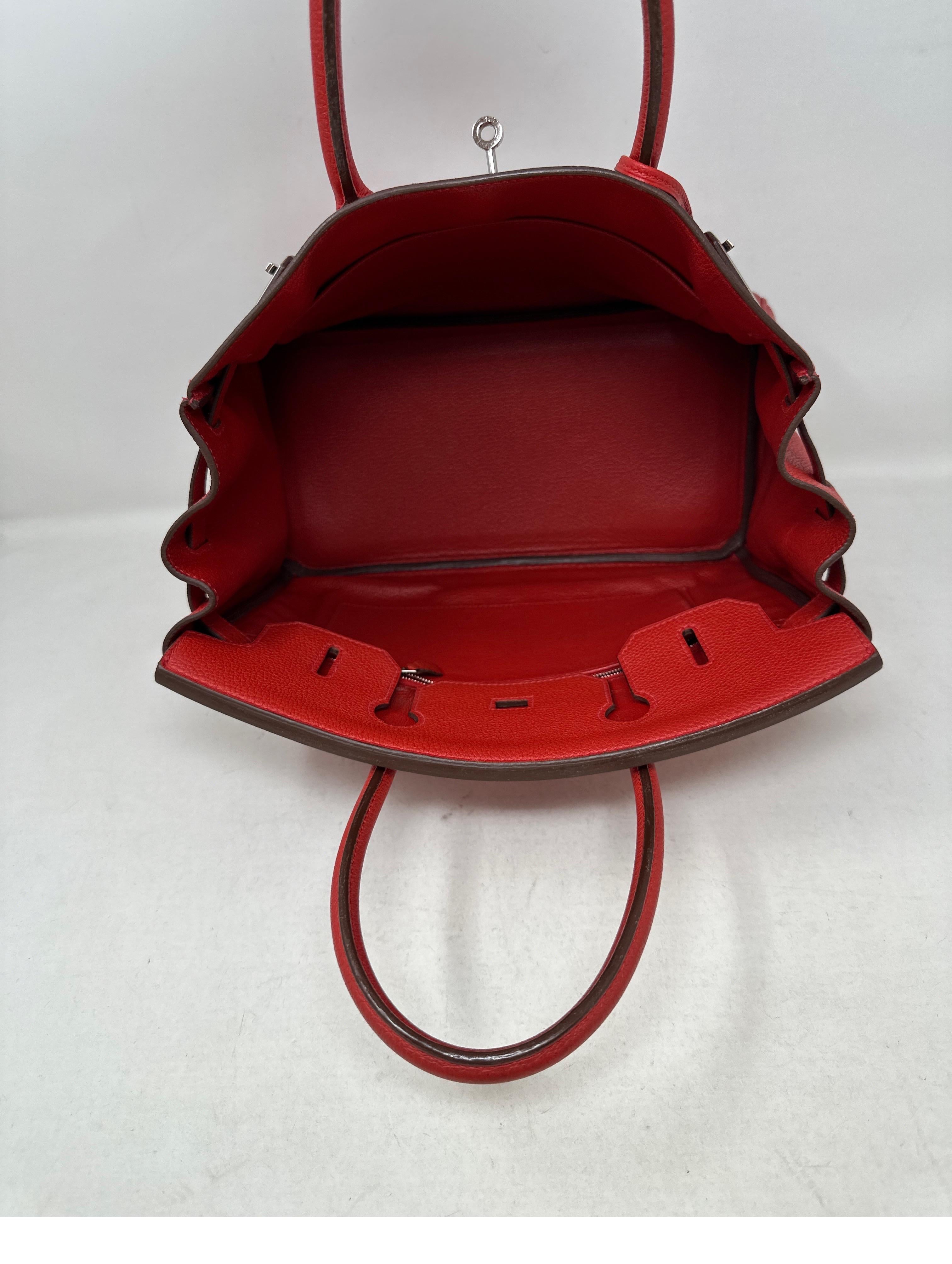 Hermes Rouge Garance Birkin 30 Bag 5