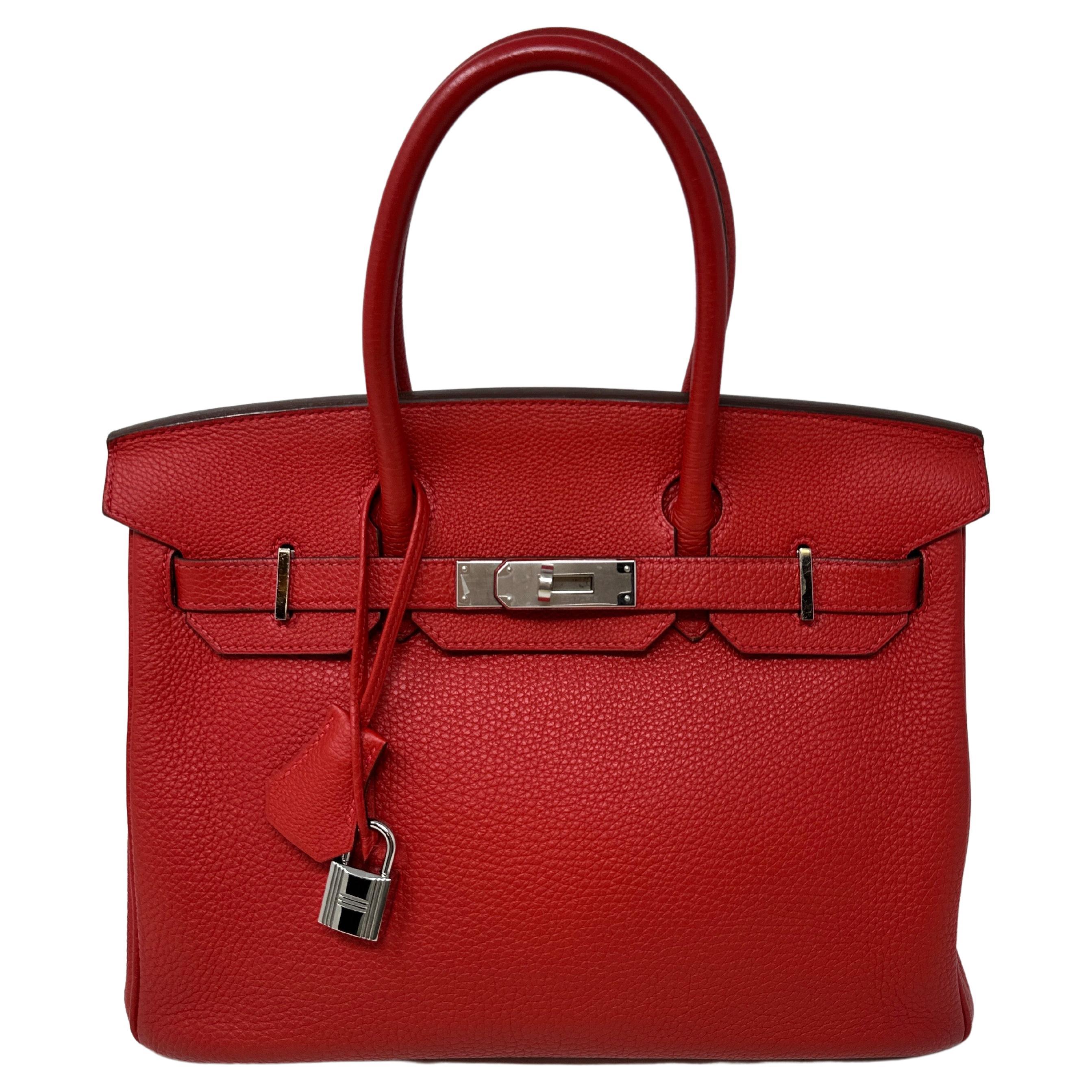 Hermès - Sac Birkin 30 Rouge Garance 