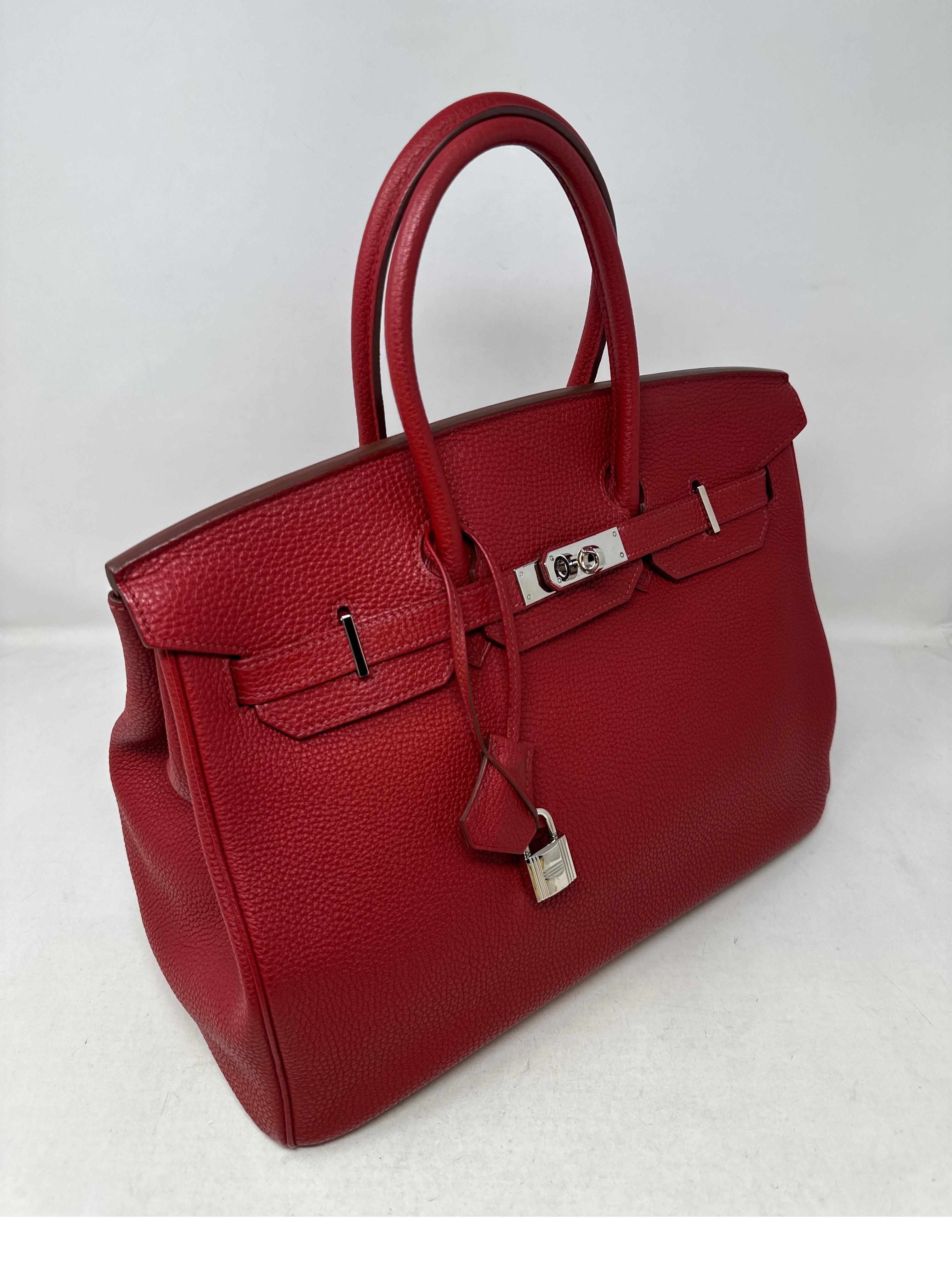 Hermes Rouge Garance Birkin 35 Bag 10