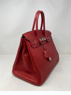 Hermes Rouge Garance Birkin 35 Bag