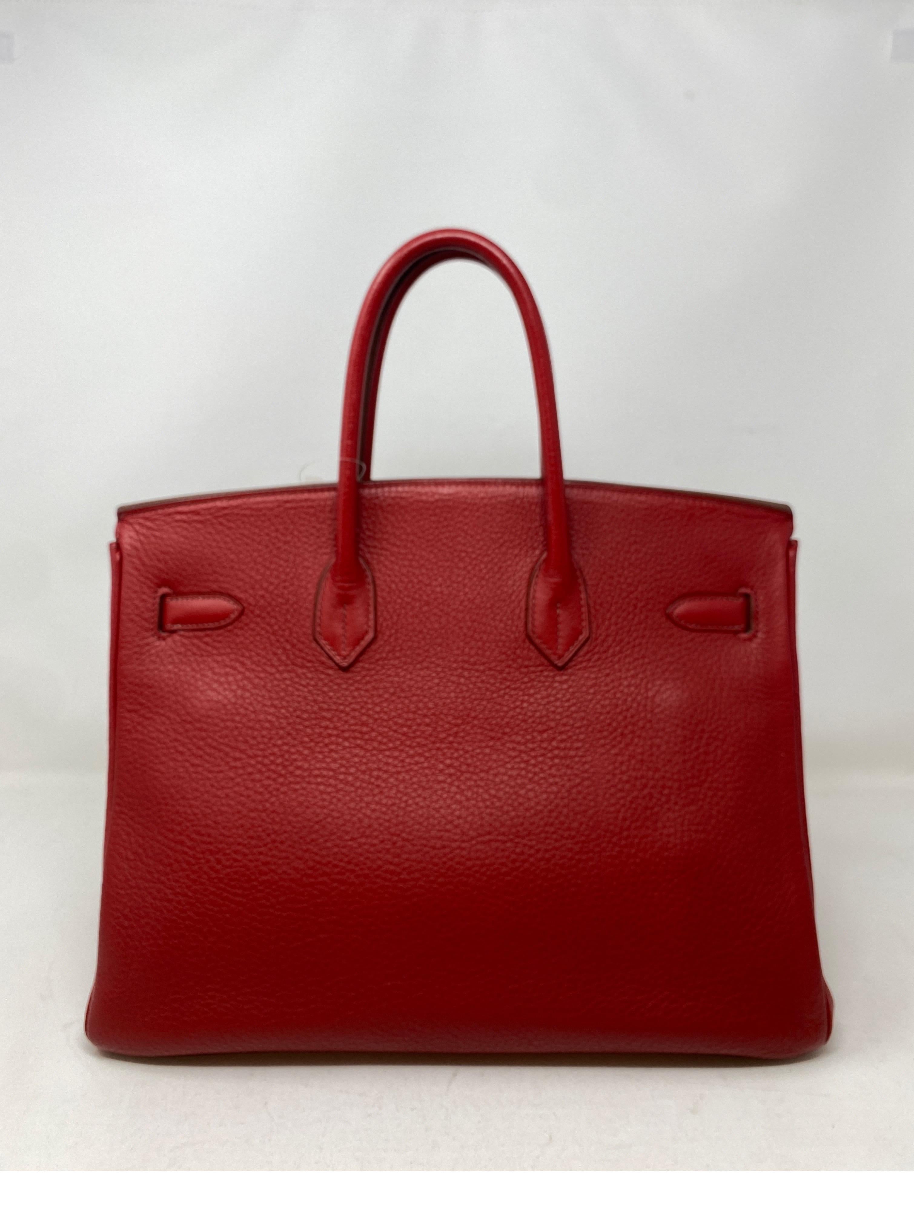 Red Hermes Rouge Garance Birkin 35 Bag