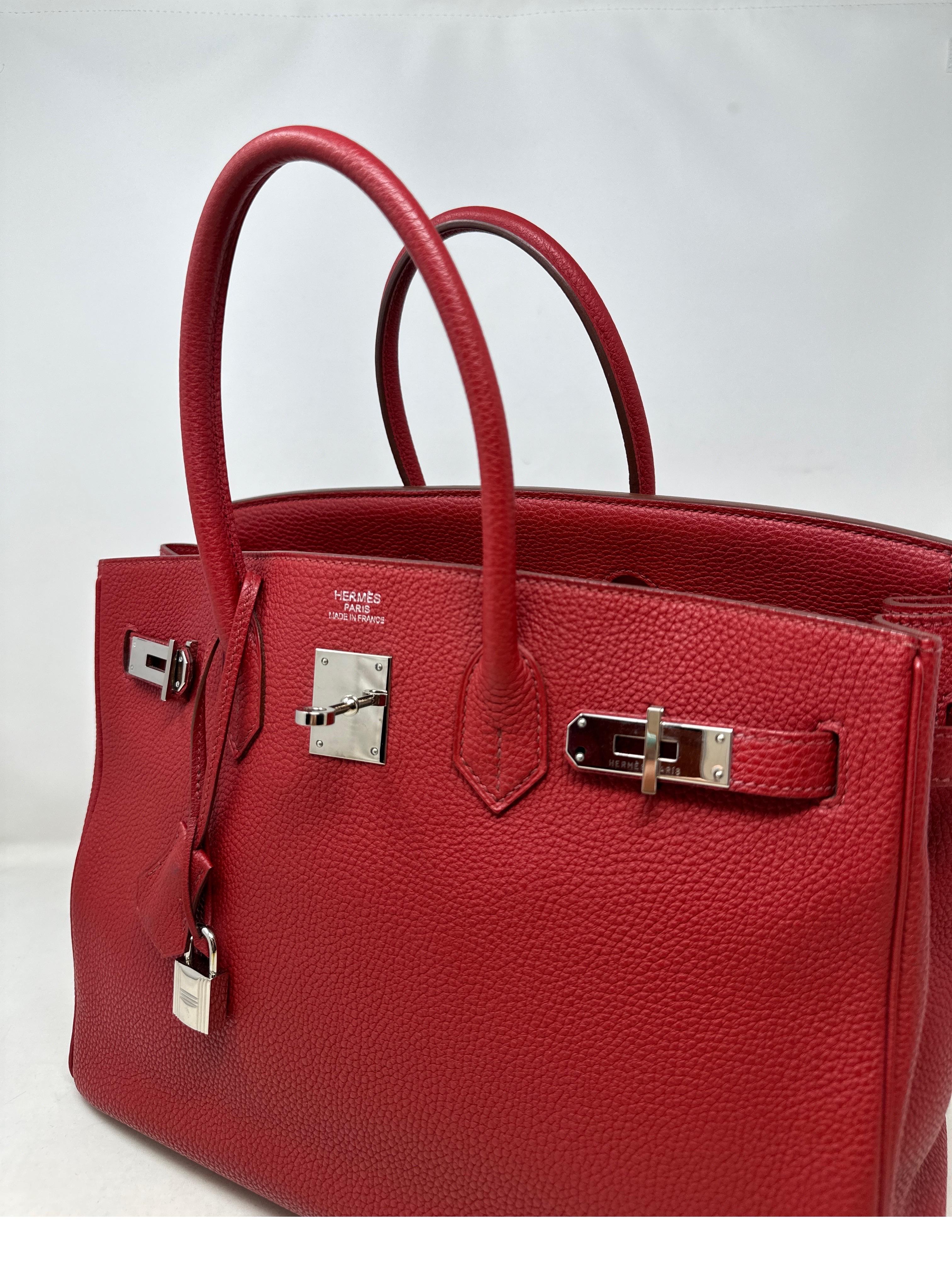 Women's or Men's Hermes Rouge Garance Birkin 35 Bag