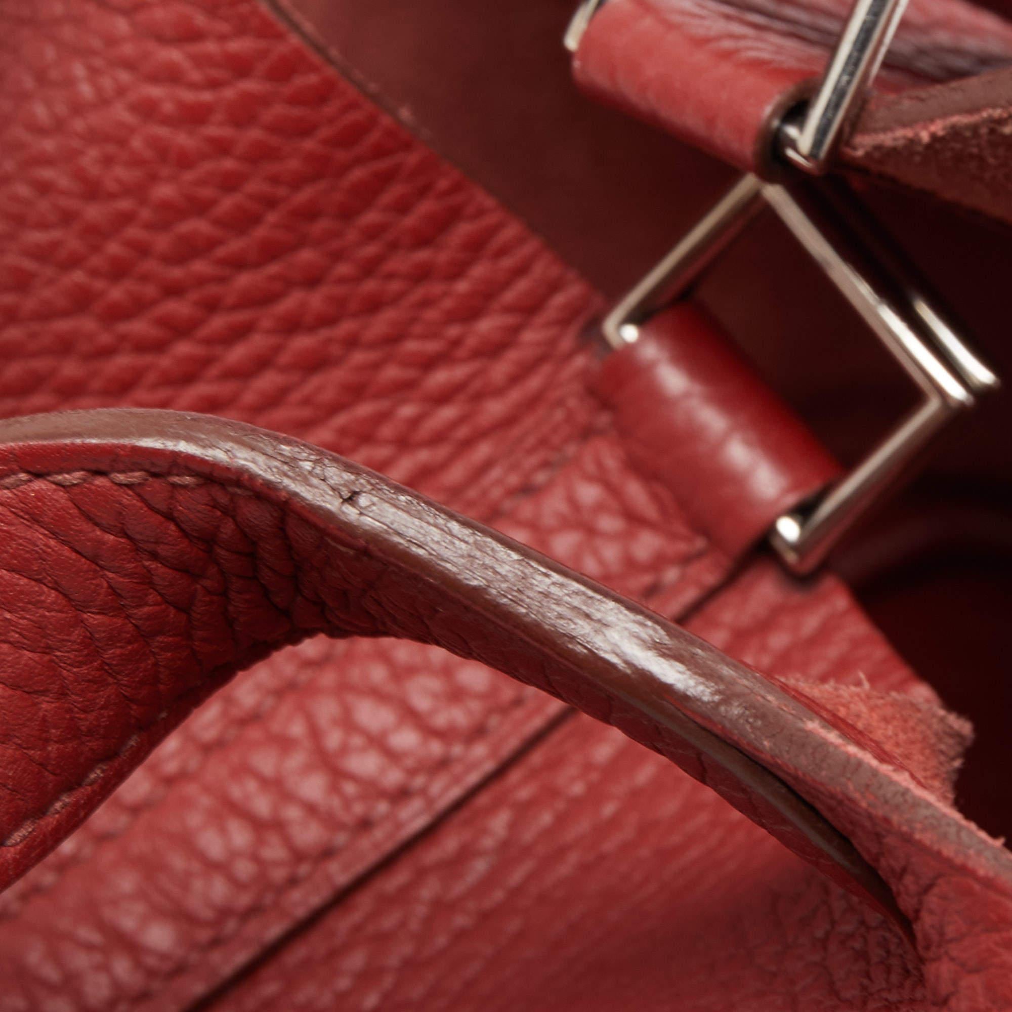 Hermes Rouge Garance Leather Picotin Lock 18 Bag 6