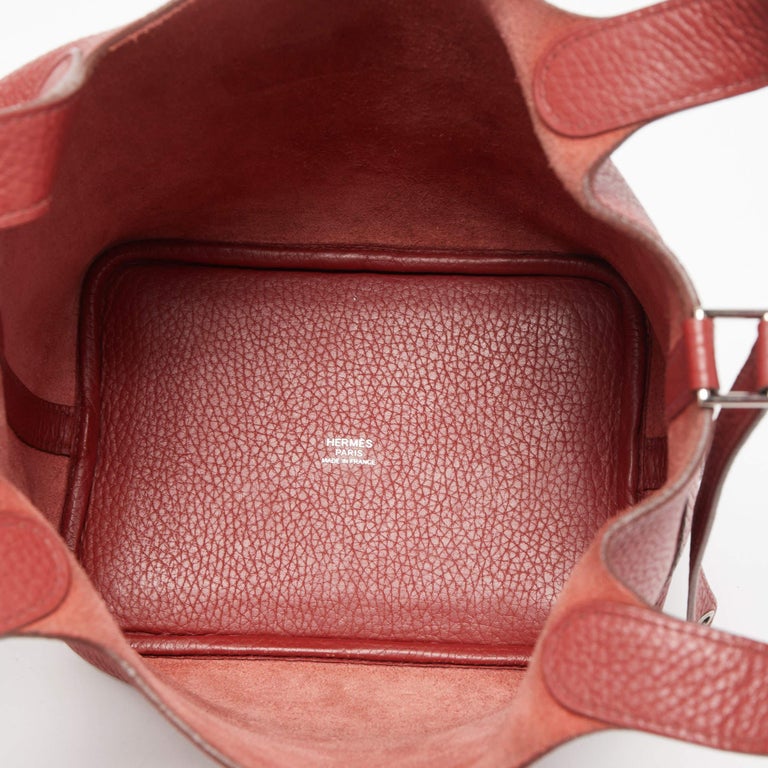 Hermes Rouge Garance Togo Leather Picotin Lock 18 Bag at 1stDibs