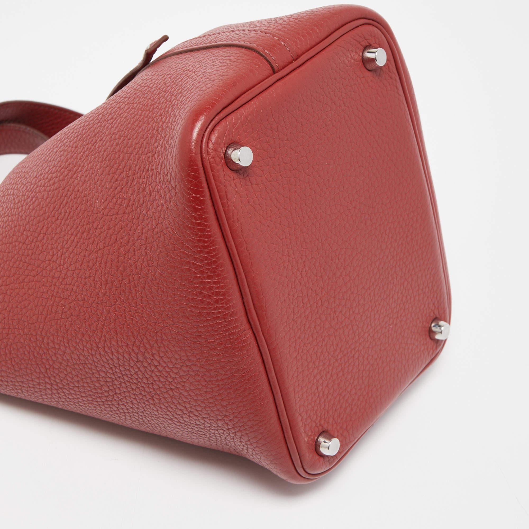 Hermes Rouge Garance Leather Picotin Lock 18 Bag 10