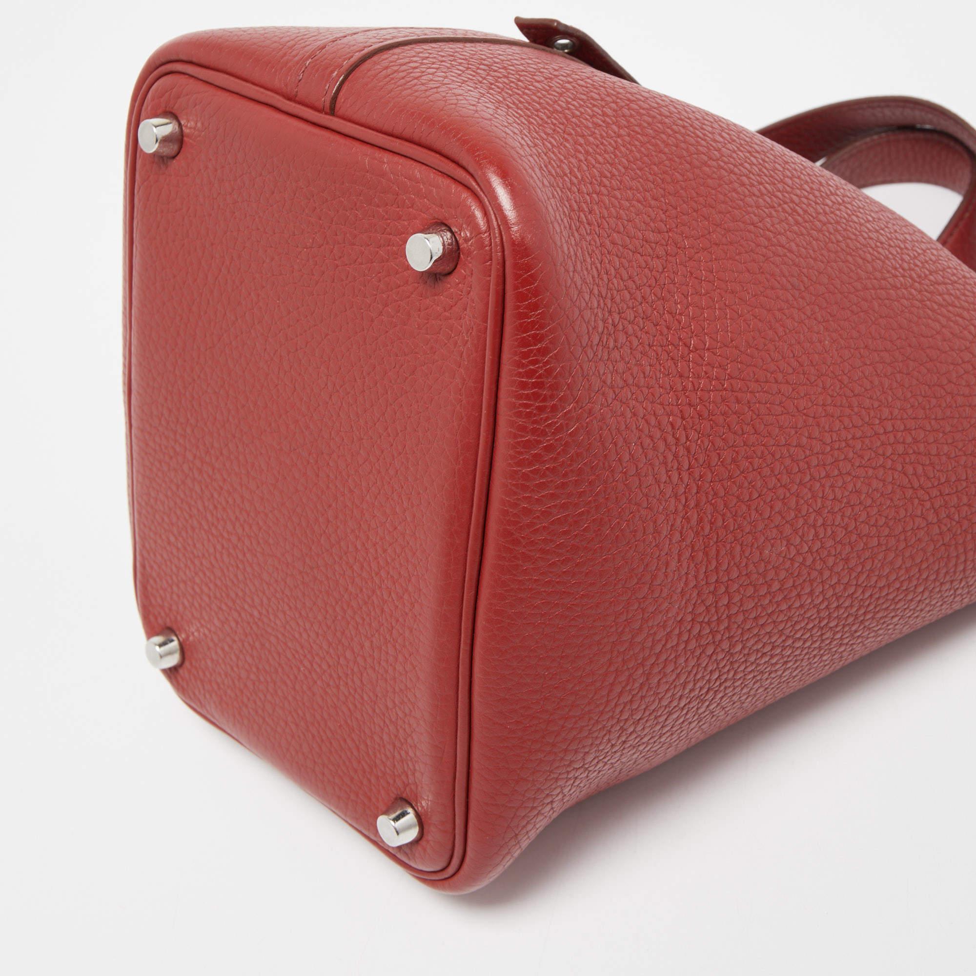 Hermes Rouge Garance Leather Picotin Lock 18 Bag 11