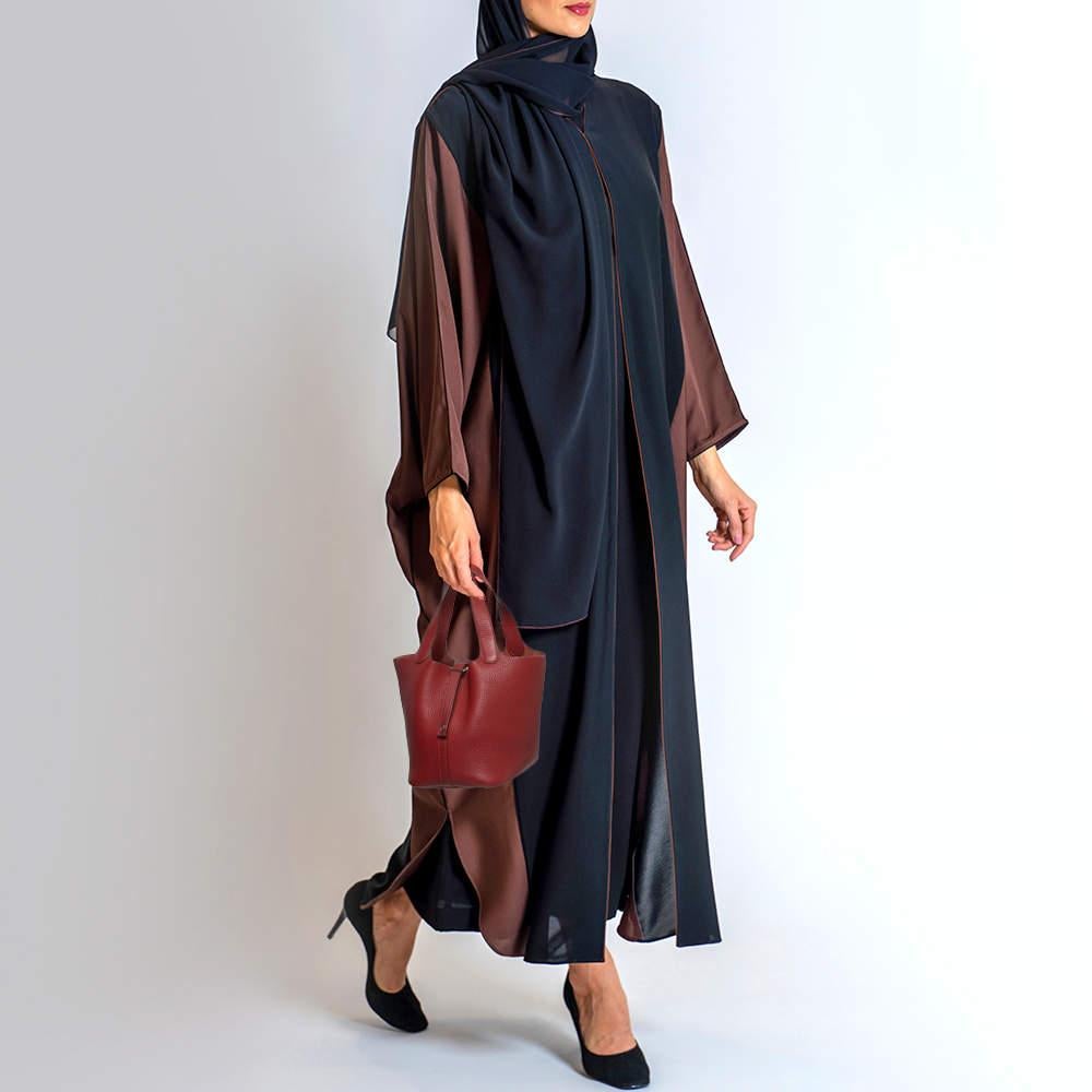 Brown Hermes Rouge Garance Leather Picotin Lock 18 Bag