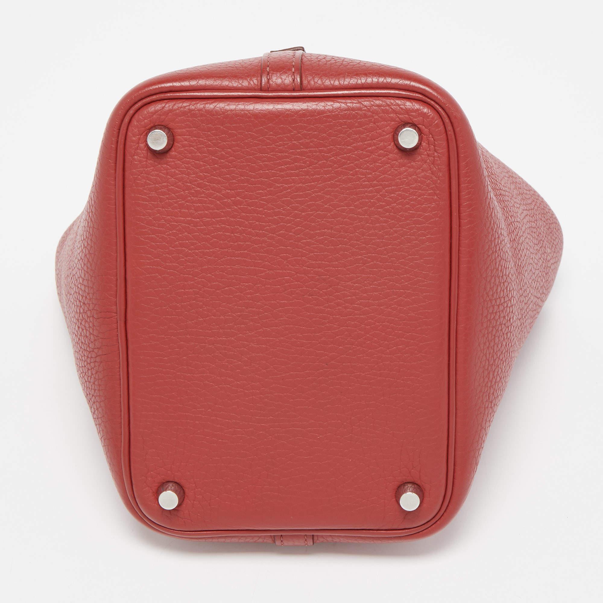 Women's Hermes Rouge Garance Leather Picotin Lock 18 Bag