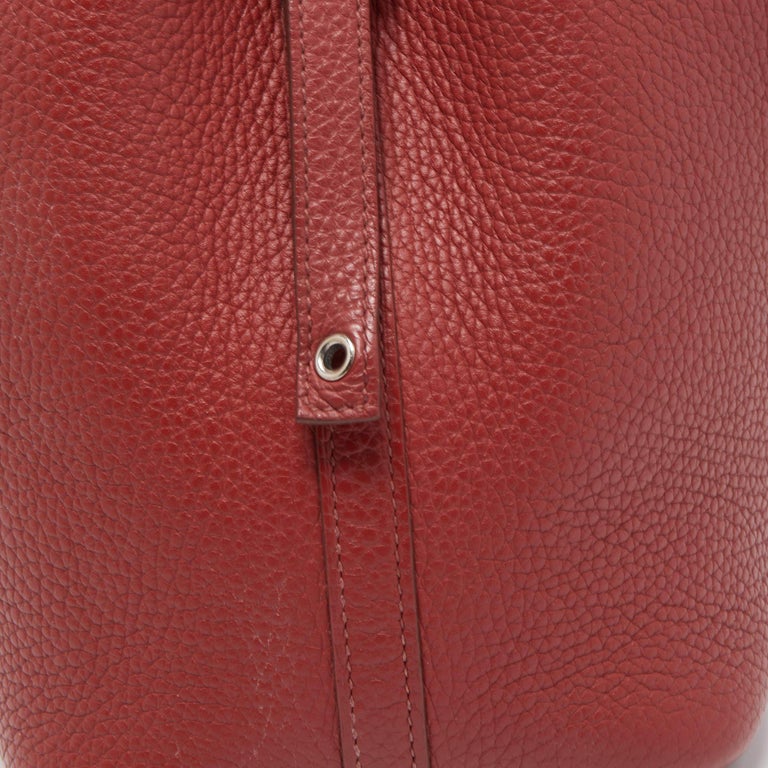 Hermes Rouge Garance Togo Leather Picotin Lock 18 Bag at 1stDibs
