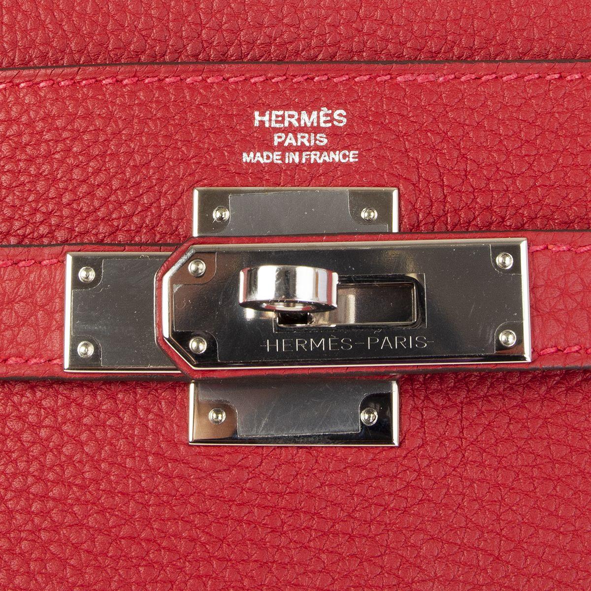 HERMES Rouge Garance red Togo leather KELLY 28 RETOURNE Bag 2