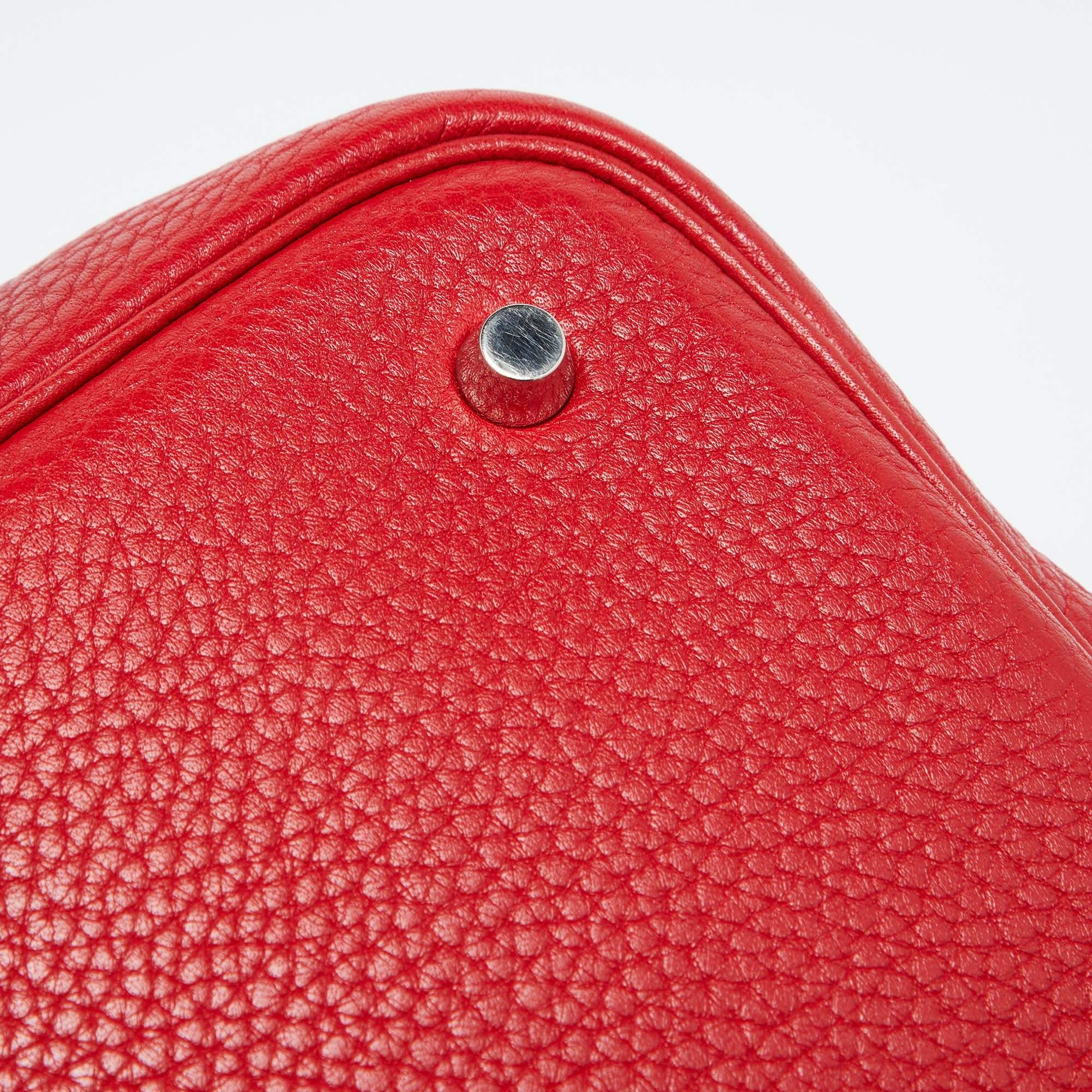 Hermes Rouge Garance Taurillon Clemence Leather Picotin Lock 22 Bag 2