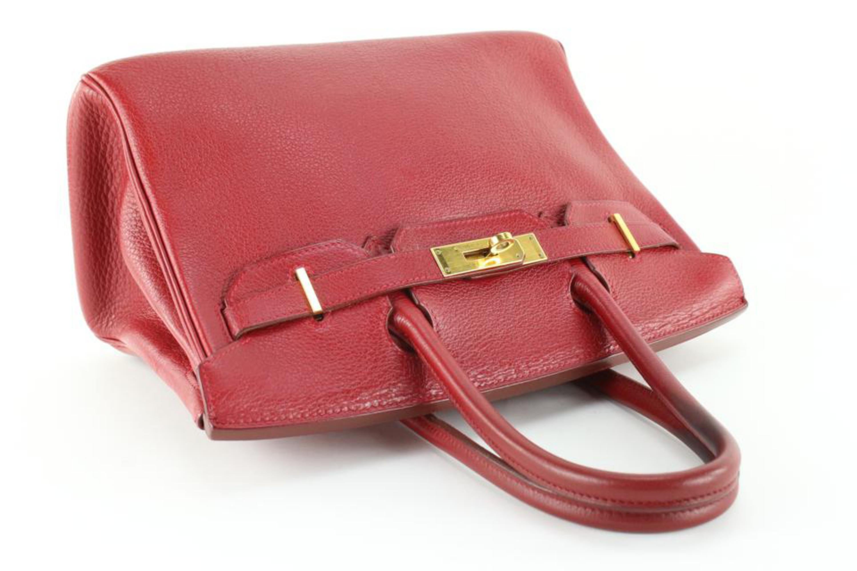 Hermès Rouge Garance Togo Leather Birkin 30 GHW 3H1028 5