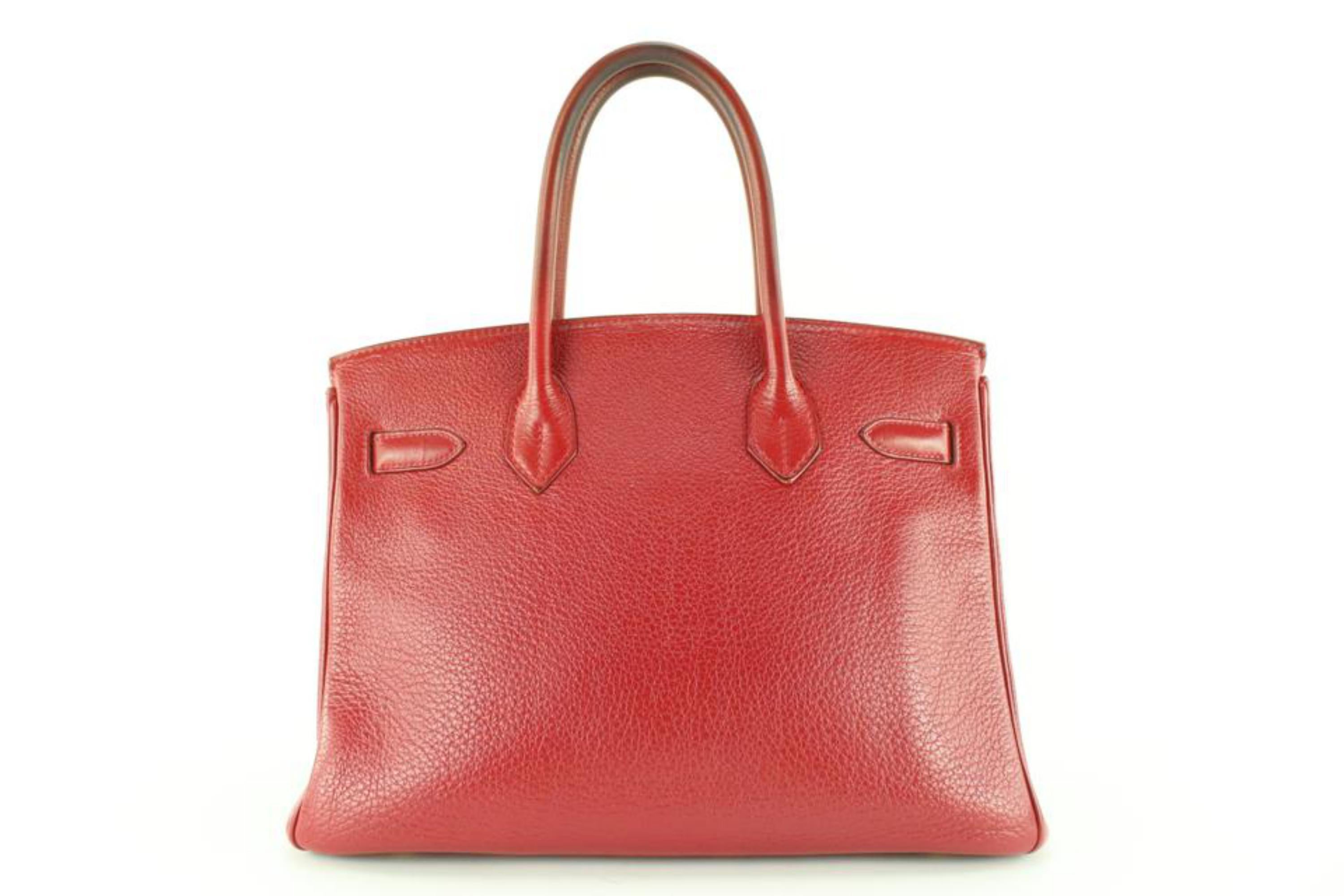 Hermès Rouge Garance Togo Leather Birkin 30 GHW 3H1028 2