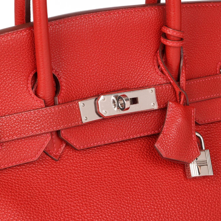 Hermes 35cm Rouge Garance Togo Leather Birkin Bag with Gold, Lot #58182