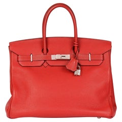 HERMÈS Rouge Garance Togo Leather Birkin 35cm 