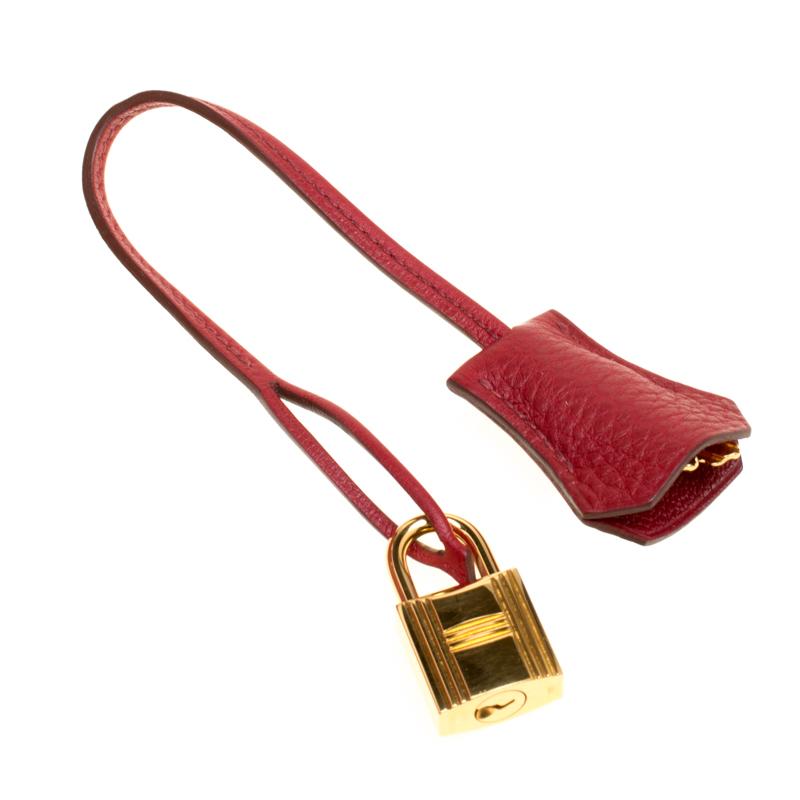 Hermes Rouge Garance Togo Leather Gold Hardware Kelly Retourne 35 Bag 8