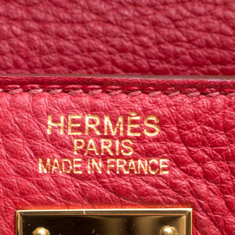 Hermes Rouge Garance Togo Leather Gold Hardware Kelly Retourne 35 Bag 10