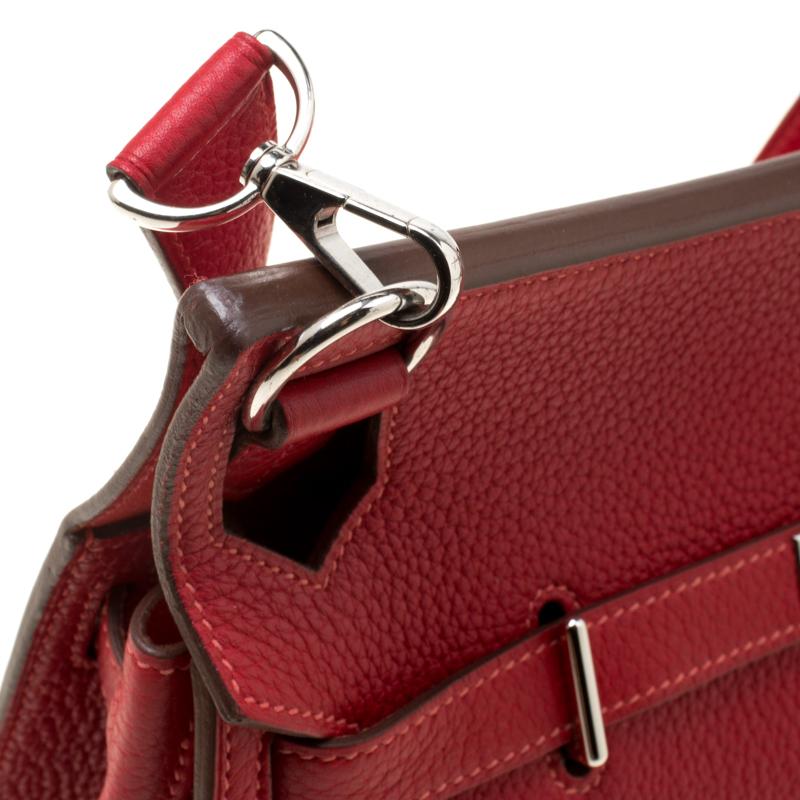 Hermes Rouge Garance Togo Leather Jypsiere 28 Bag 6