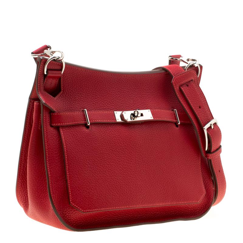 Hermes Rouge Garance Togo Leather Jypsiere 28 Bag 8