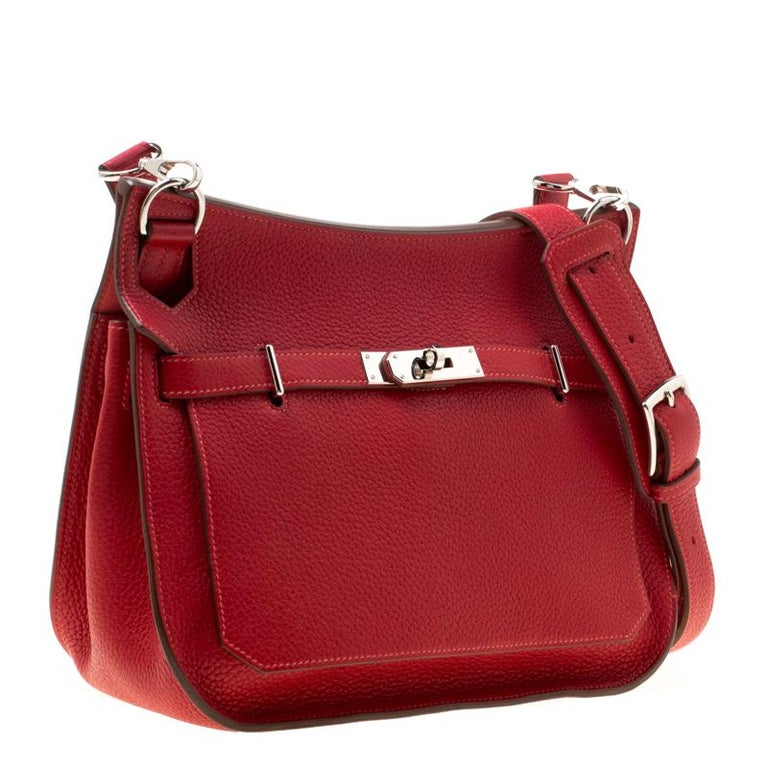 Hermes Rouge Garance Togo Leather Jypsiere 28 Bag For Sale at 1stDibs