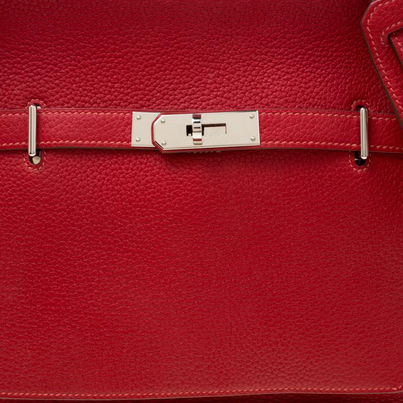 Hermes Rouge Garance Togo Leather Jypsiere 28 Bag 9