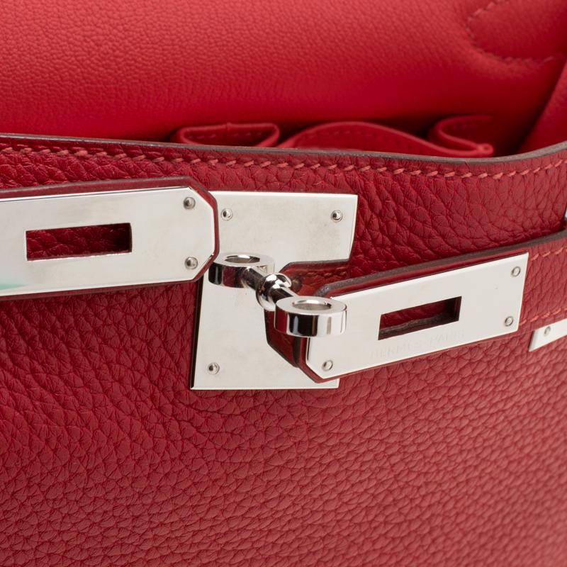 Hermes Rouge Garance Togo Leather Jypsiere 28 Bag In Good Condition In Dubai, Al Qouz 2