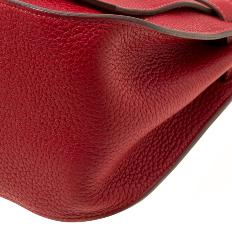 Hermes Rouge Garance Togo Leather Jypsiere 28 Bag 3