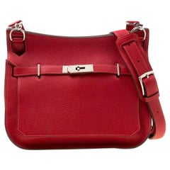 Hermes Rouge Garance Togo Leather Jypsiere 28 Bag