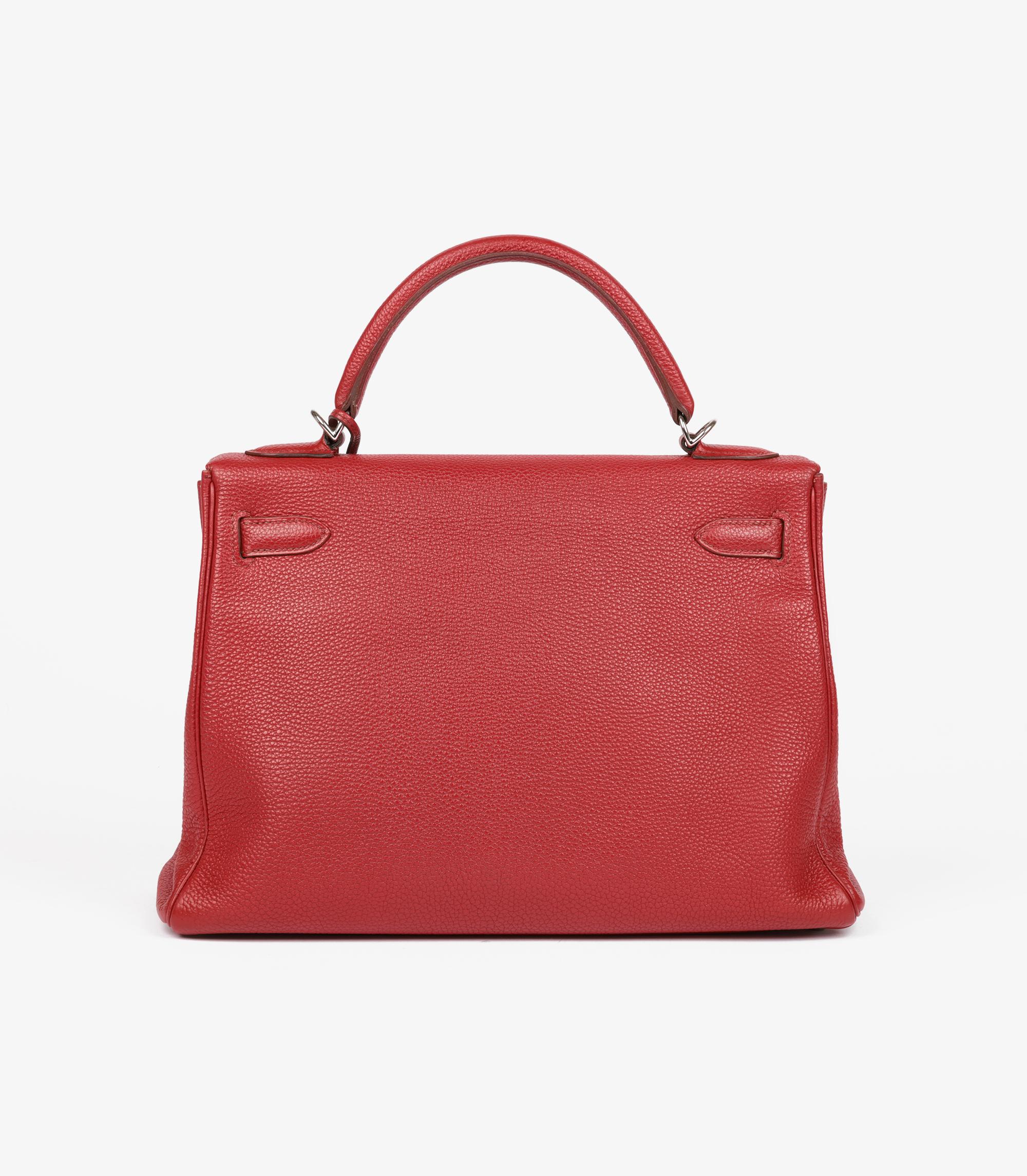 Hermès Rouge Garance Togo Piel Kelly 32cm Retourne en Excelente estado para la venta en Bishop's Stortford, Hertfordshire