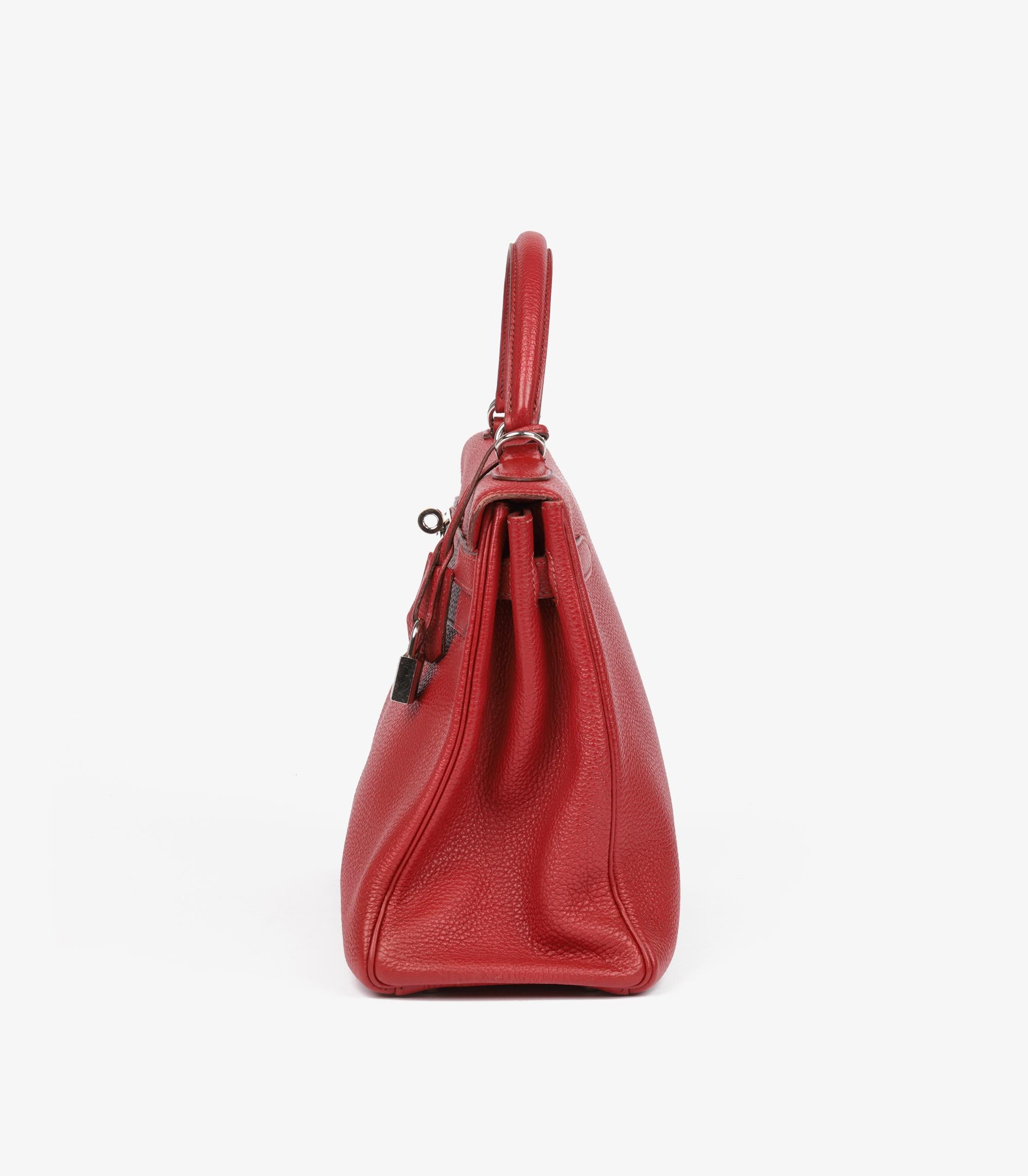 Femenino o masculino Hermès Rouge Garance Togo Piel Kelly 32cm Retourne en venta