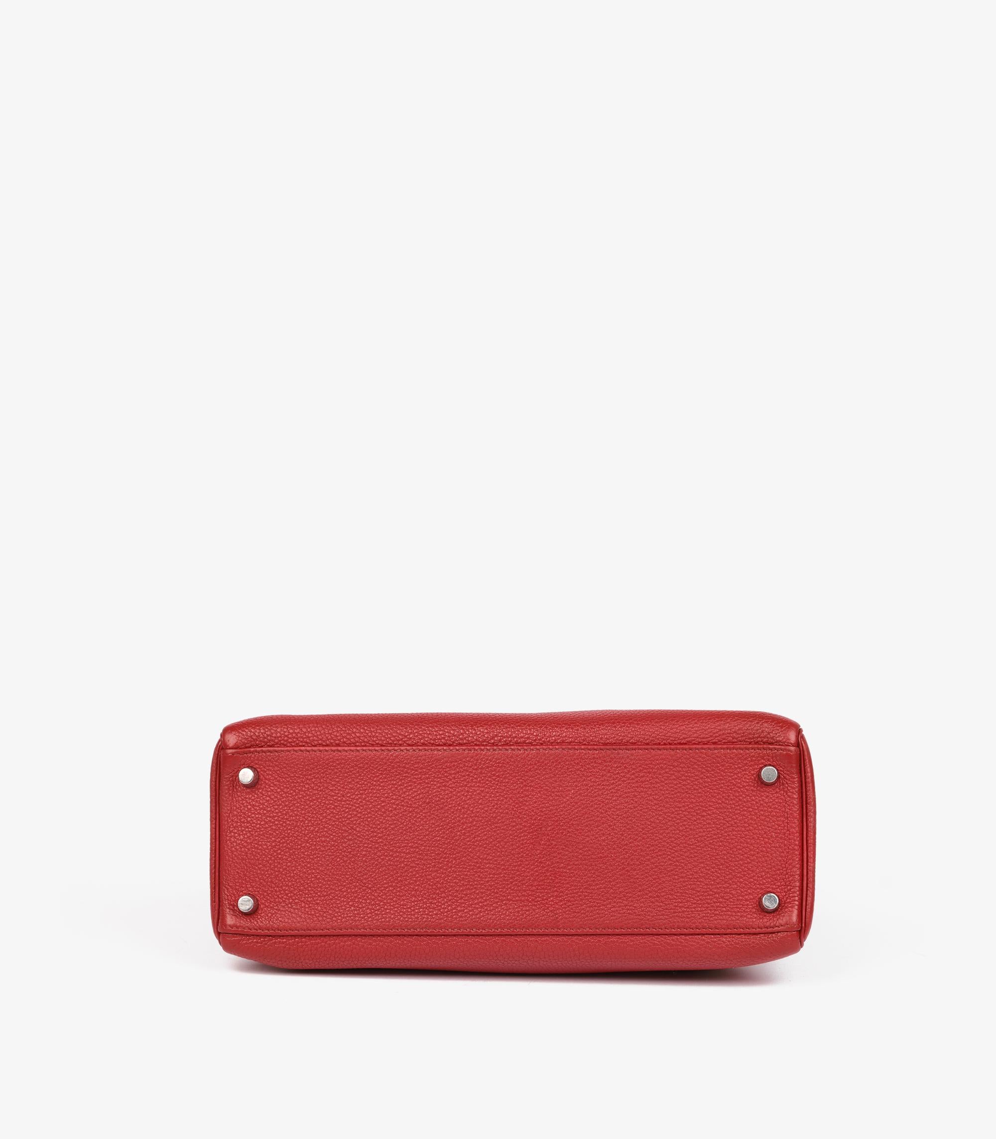 Hermès Rouge Garance Togo Piel Kelly 32cm Retourne en venta 1