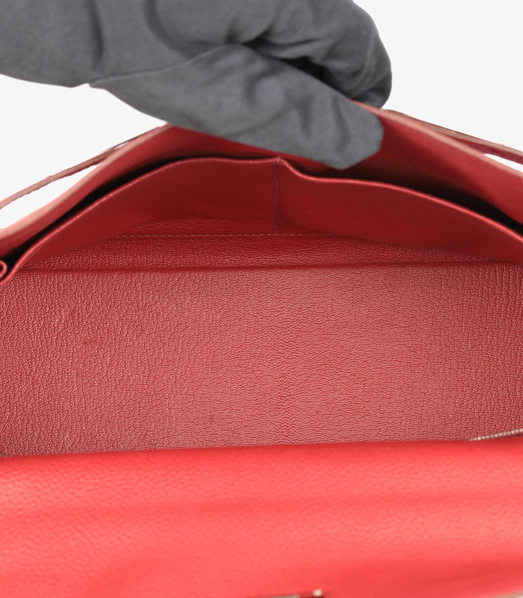 Hermès Rouge Garance Togo Piel Kelly 32cm Retourne en venta 2
