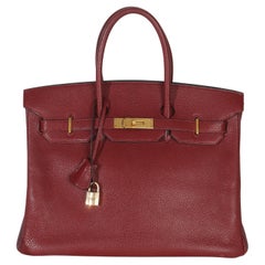 Hermès Rouge Grenat Chevre de Coromandel Birkin 35 PHW