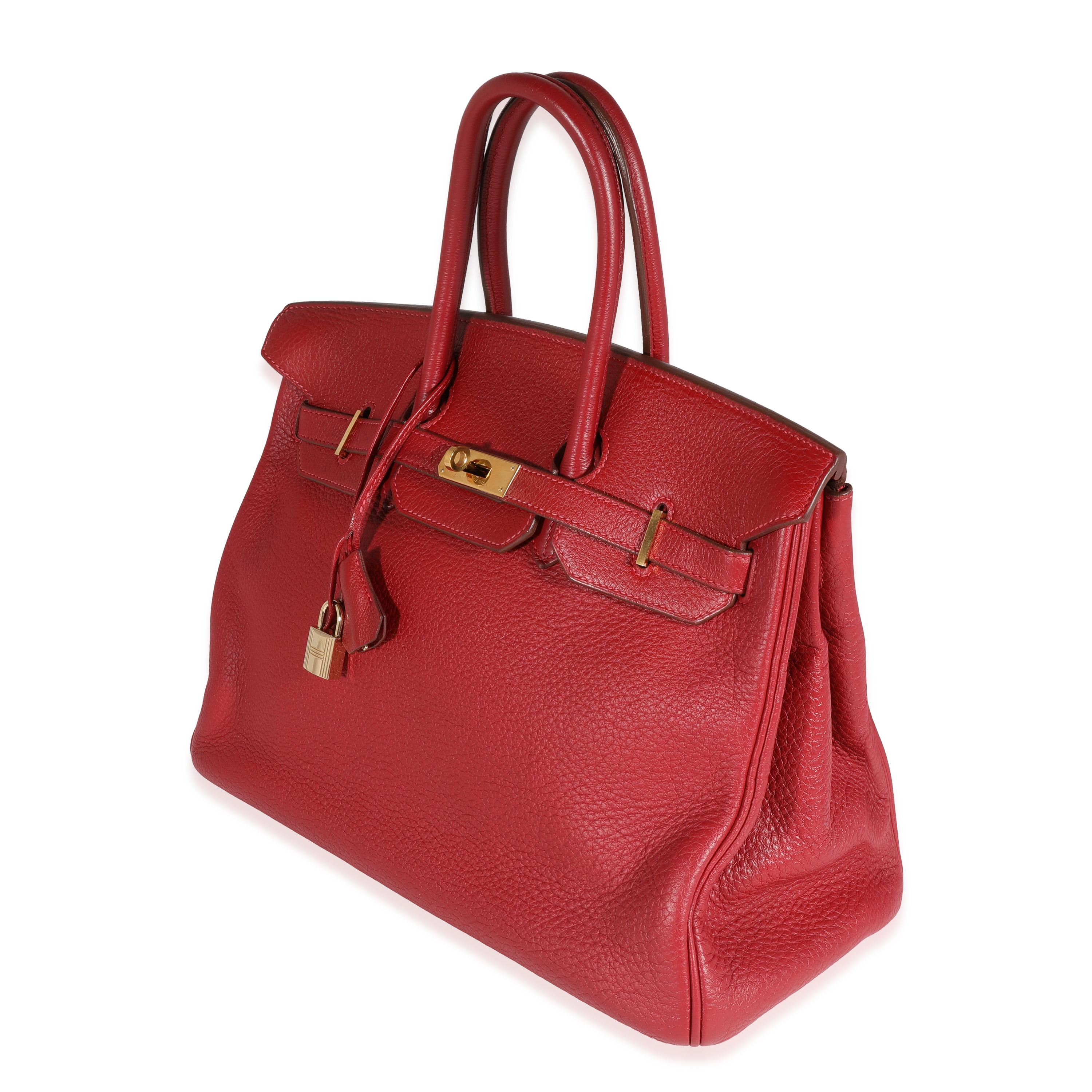 Hermès Rouge Grenat Clèmence Birkin 35 GHW Excellent état - En vente à New York, NY