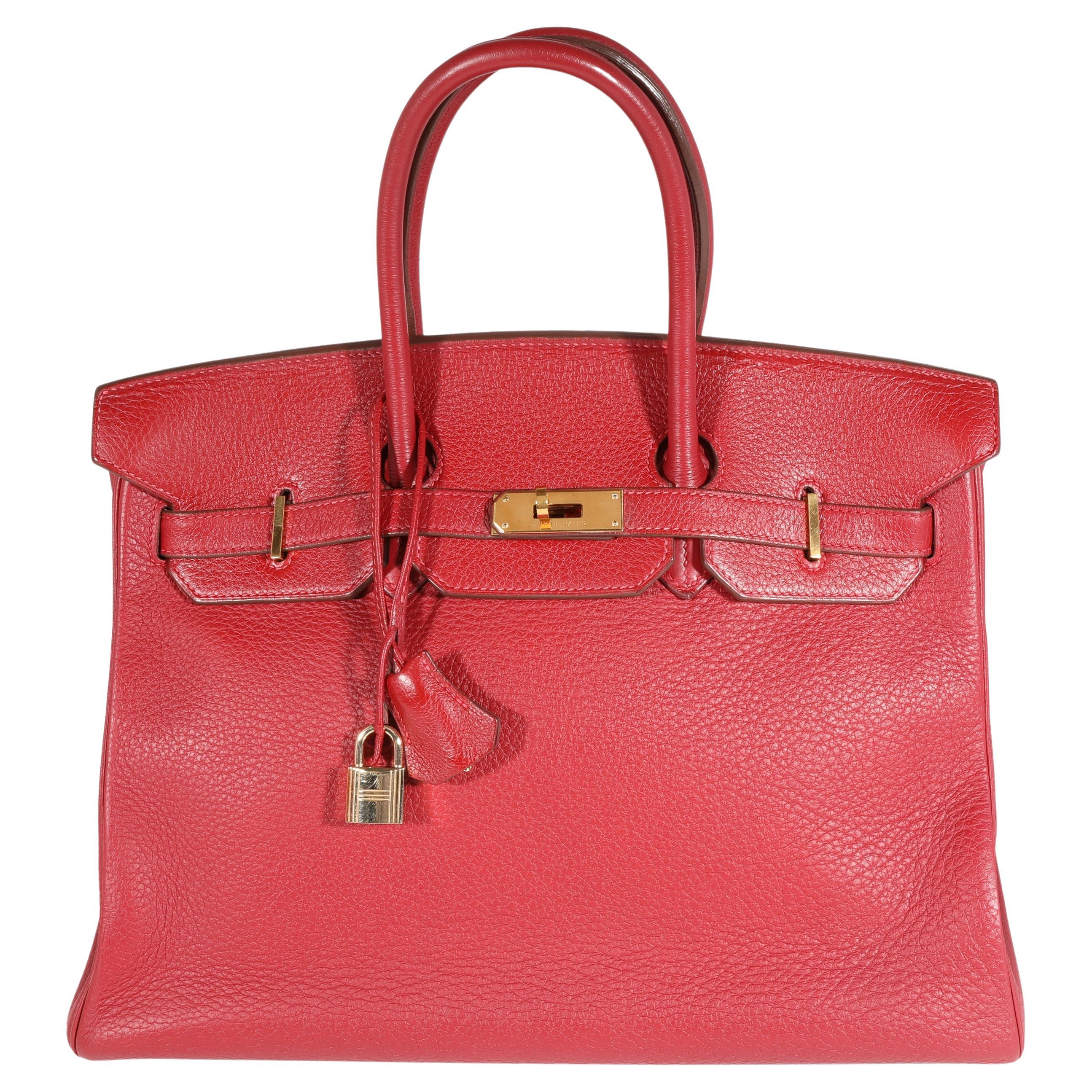 Hermès Rouge Grenat Clèmence Birkin 35 GHW en vente