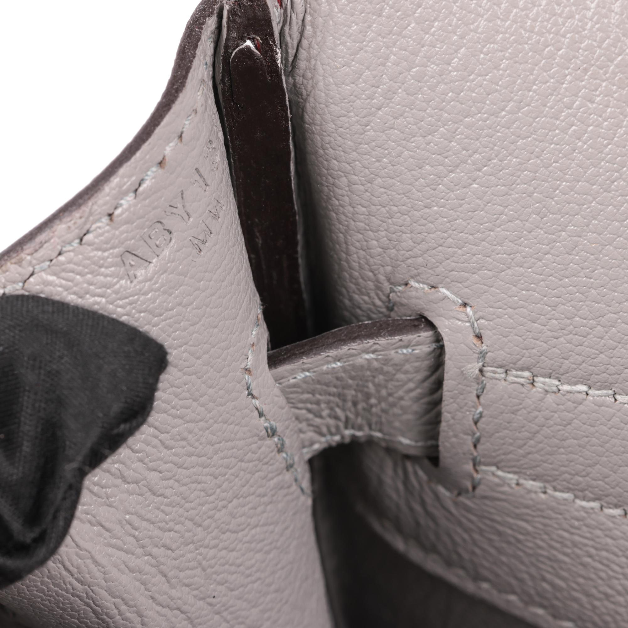 HERMÈS Rouge Grenat & Gris Mouette Epsom Leather HSS Special Order Birkin 35cm For Sale 3
