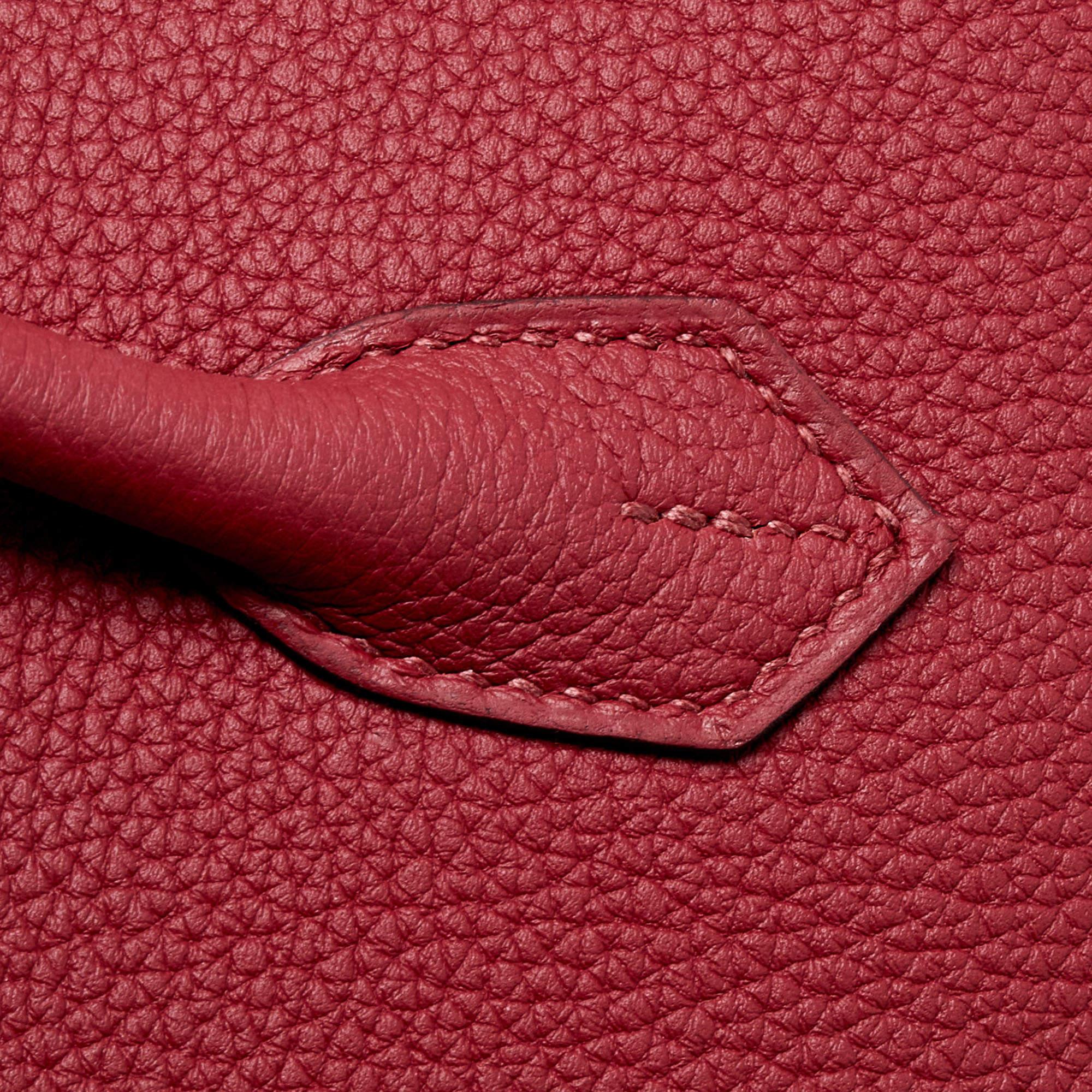 Hermès Rouge Grenat Togo Leather Gold Finish Birkin 25 Bag 12