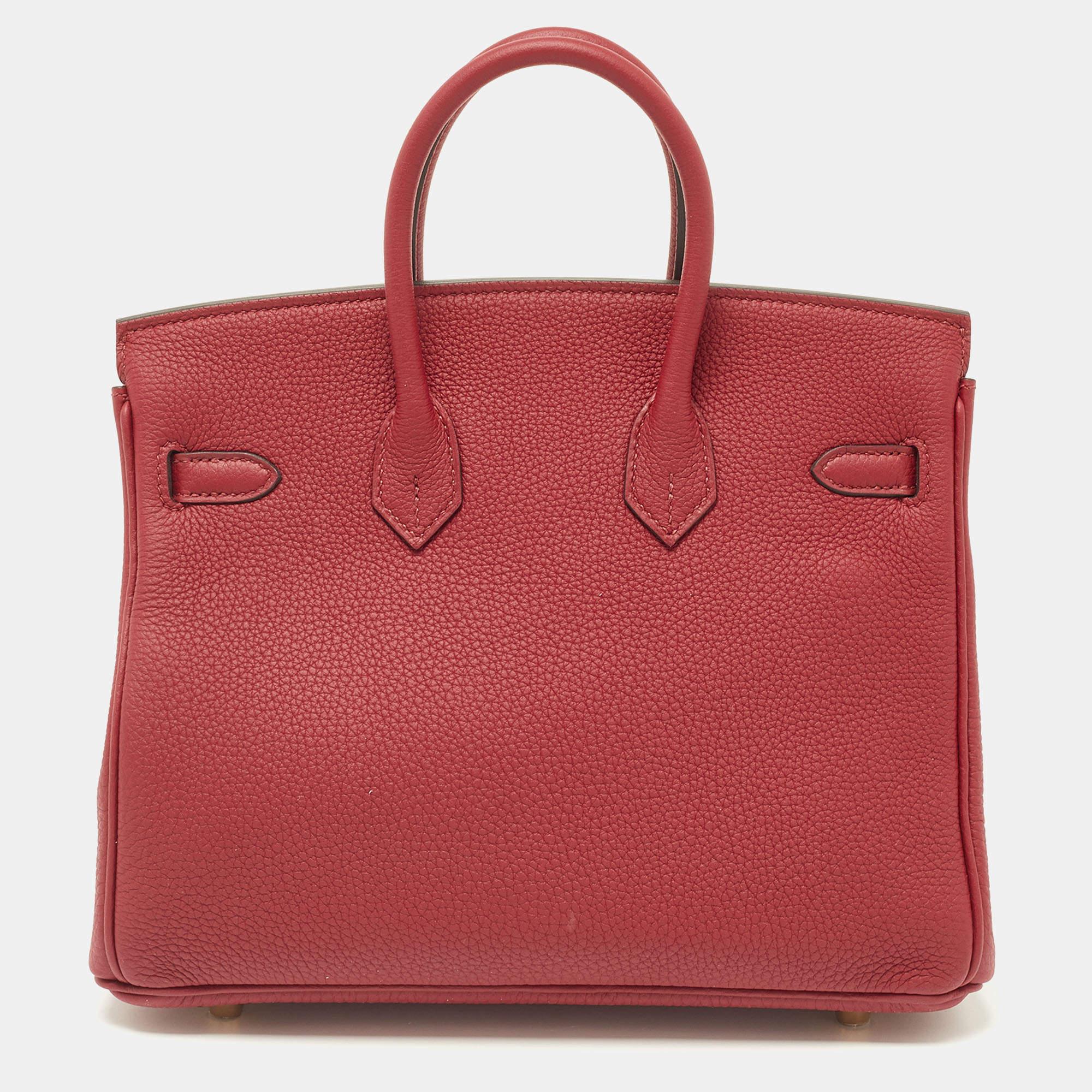 Women's Hermès Rouge Grenat Togo Leather Gold Finish Birkin 25 Bag