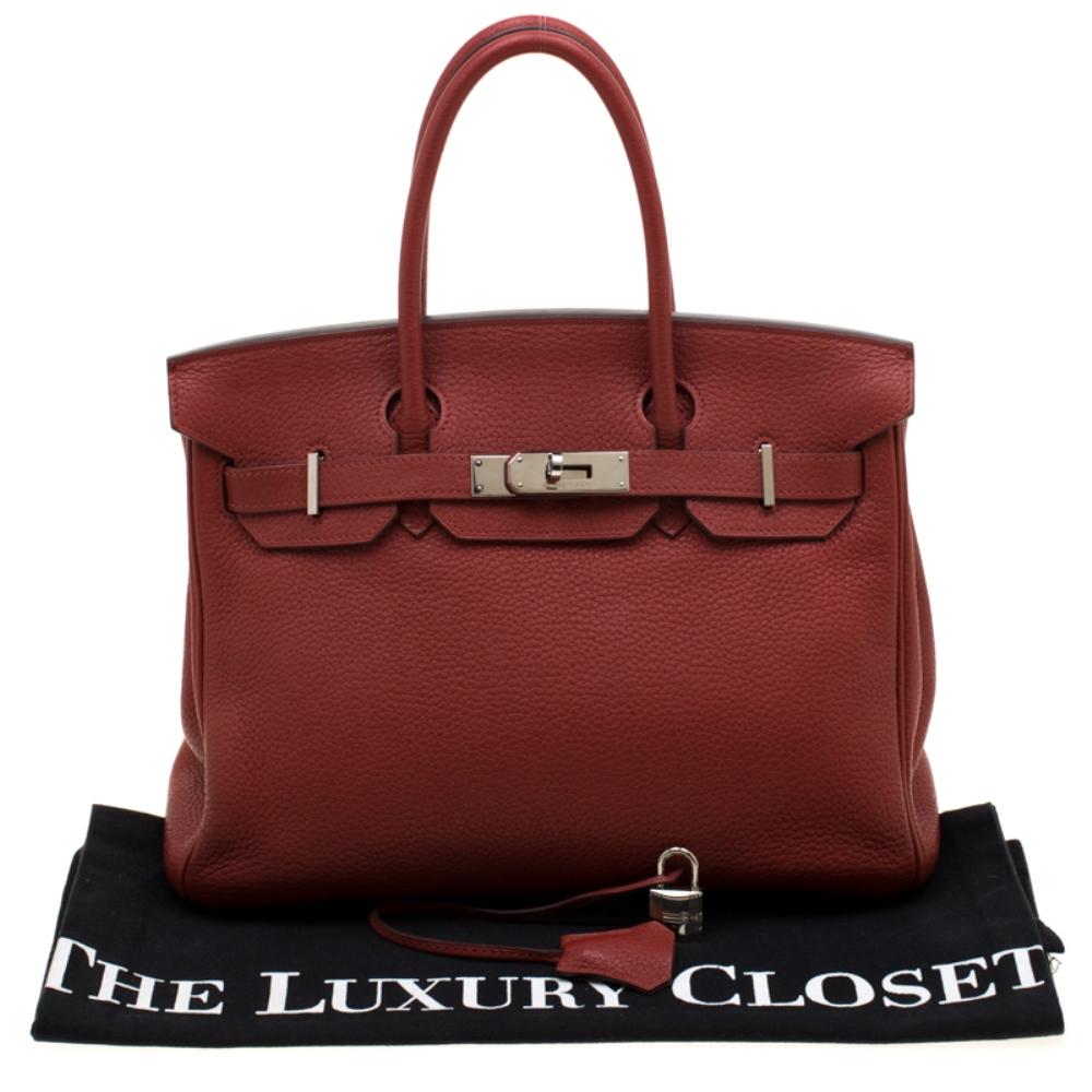 Hermes Rouge Grenat Togo Leather Palladium Hardware Birkin 30 Bag 9