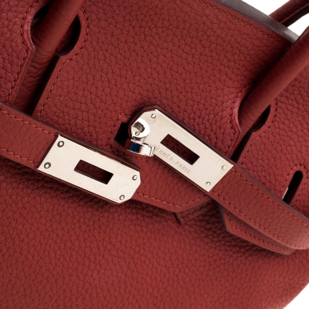 Hermes Rouge Grenat Togo Leather Palladium Hardware Birkin 30 Bag 1