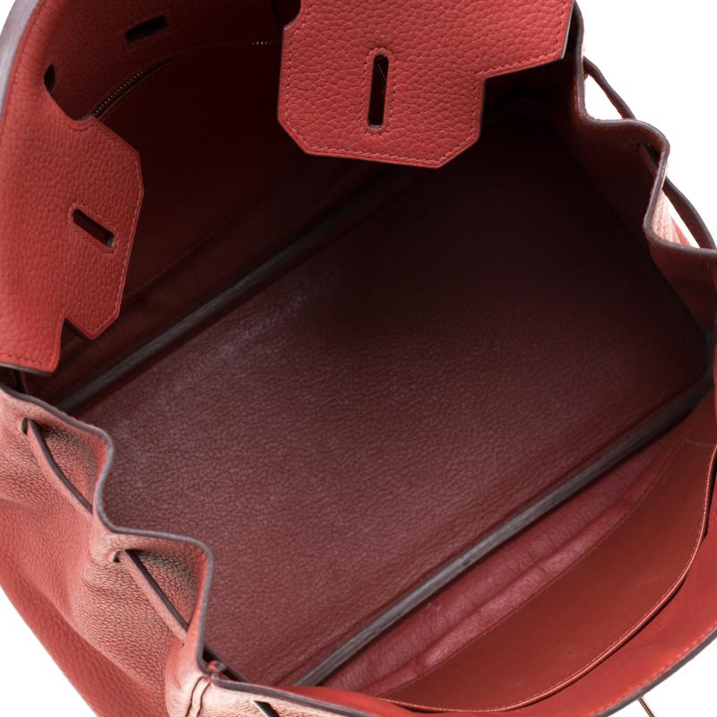 Hermes Rouge Grenat Togo Leather Palladium Hardware Birkin 30 Bag 4
