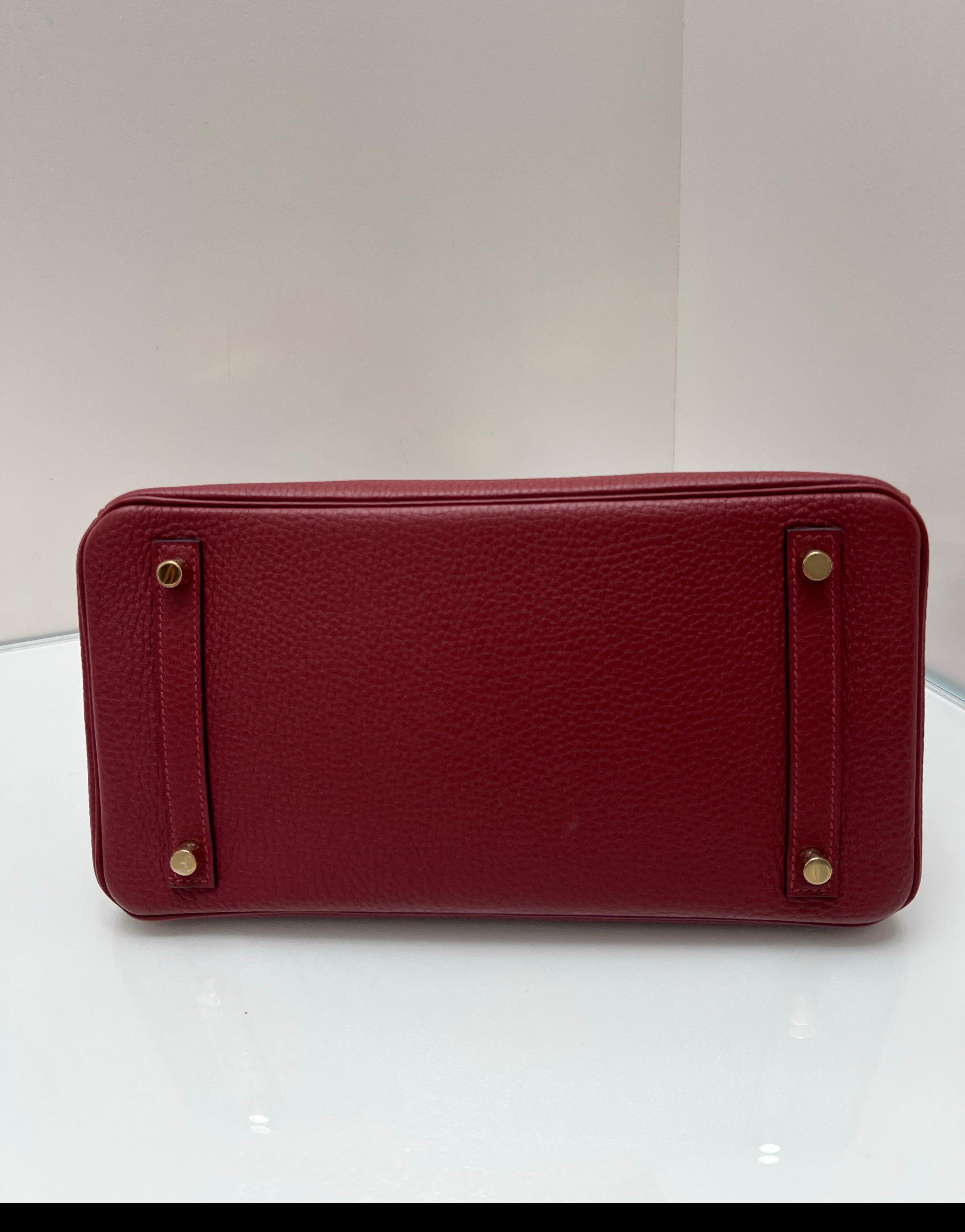 Hermes Rouge H Birkin 30 Tasche aus Birkin im Angebot 6