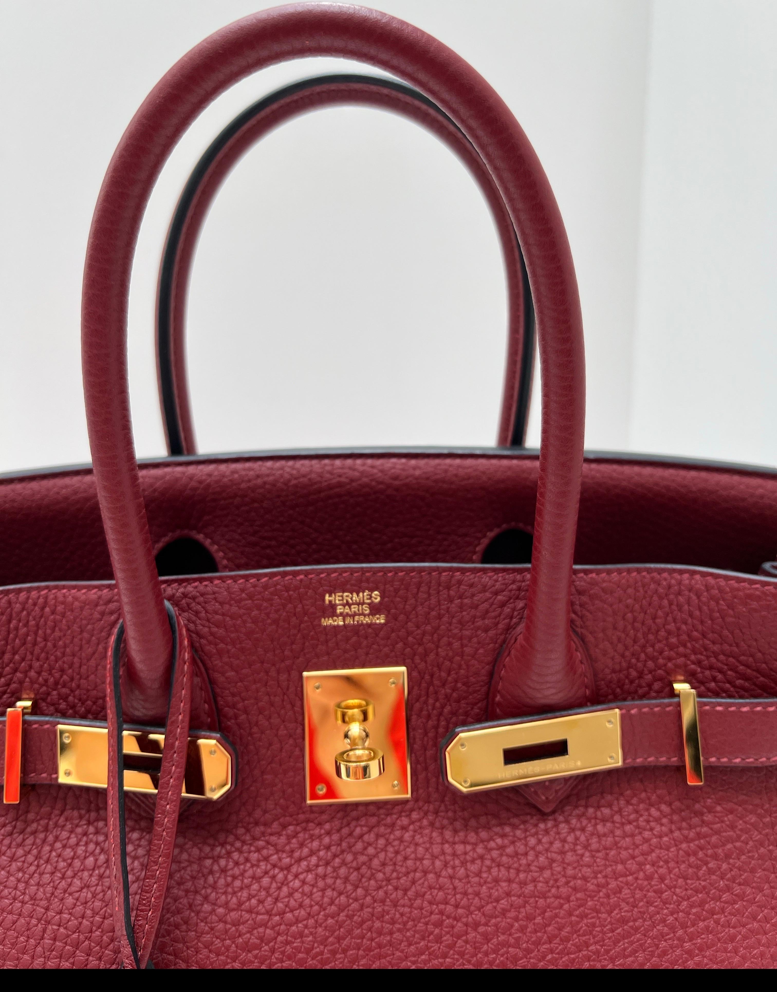 Hermes Rouge H Birkin 30 Tasche aus Birkin im Angebot 10