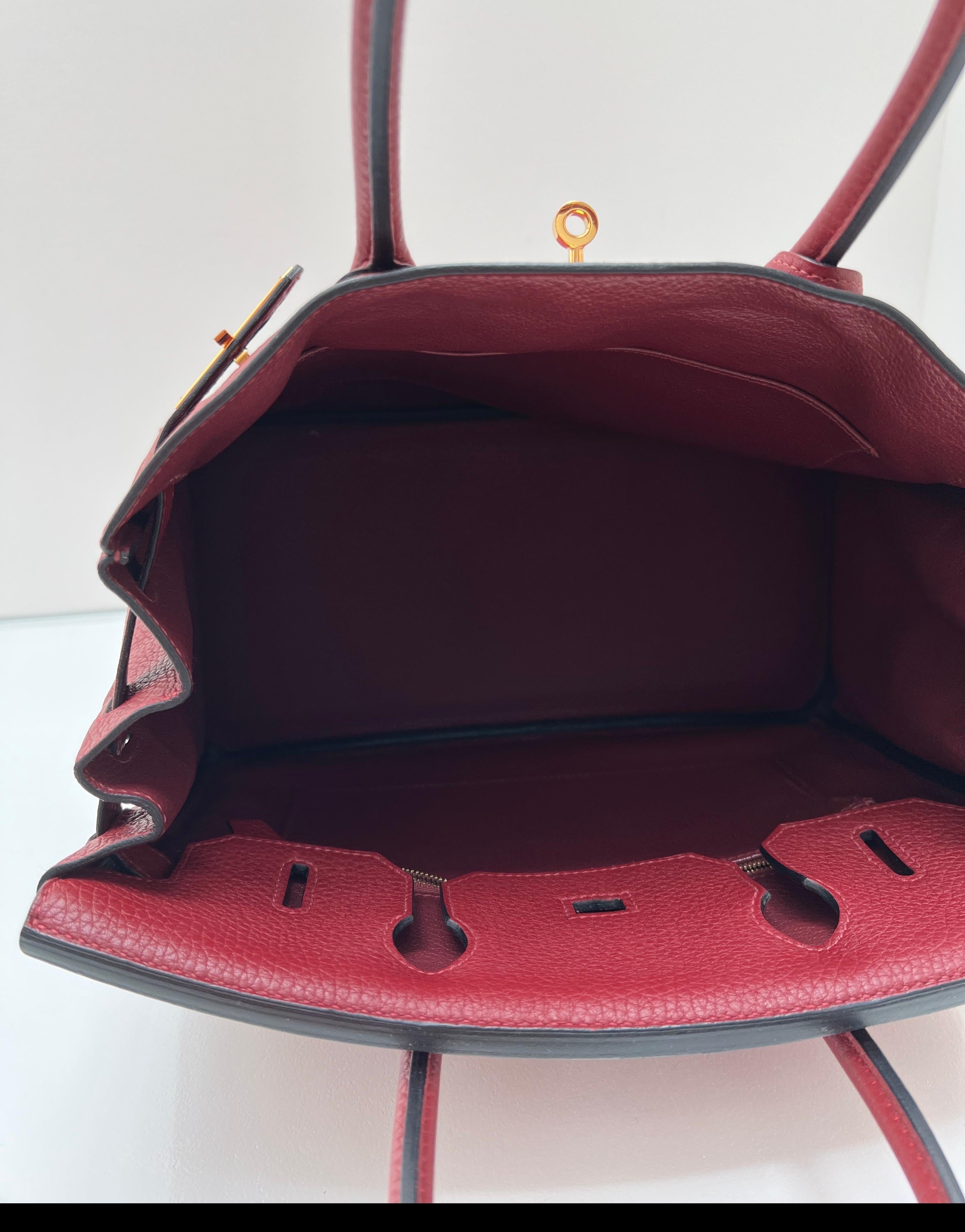 Hermes Rouge H Birkin 30 Tasche aus Birkin im Angebot 12