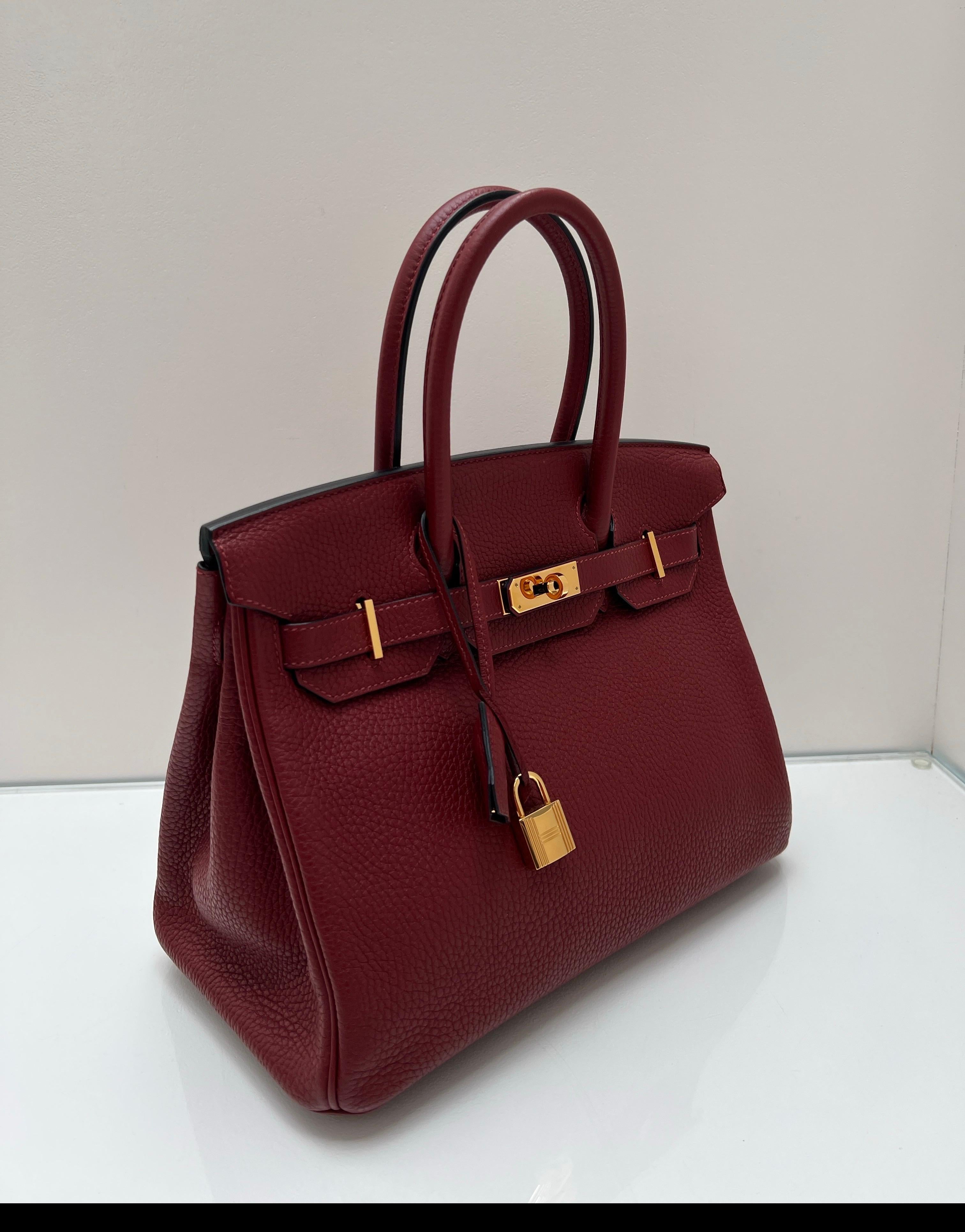 Hermes Rouge H Birkin 30 Tasche aus Birkin im Angebot 14