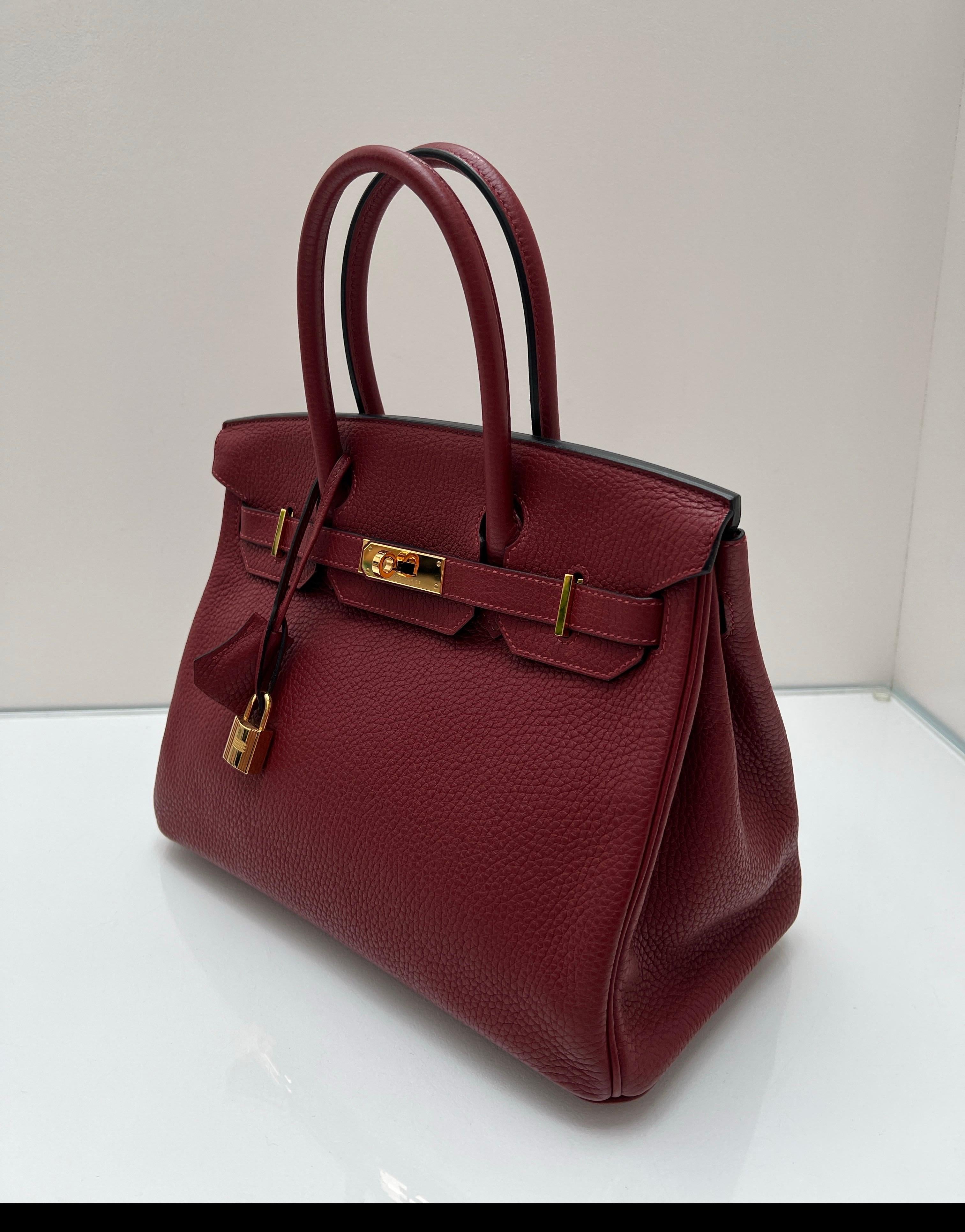 Hermes Rouge H Birkin 30 Tasche aus Birkin im Angebot 15