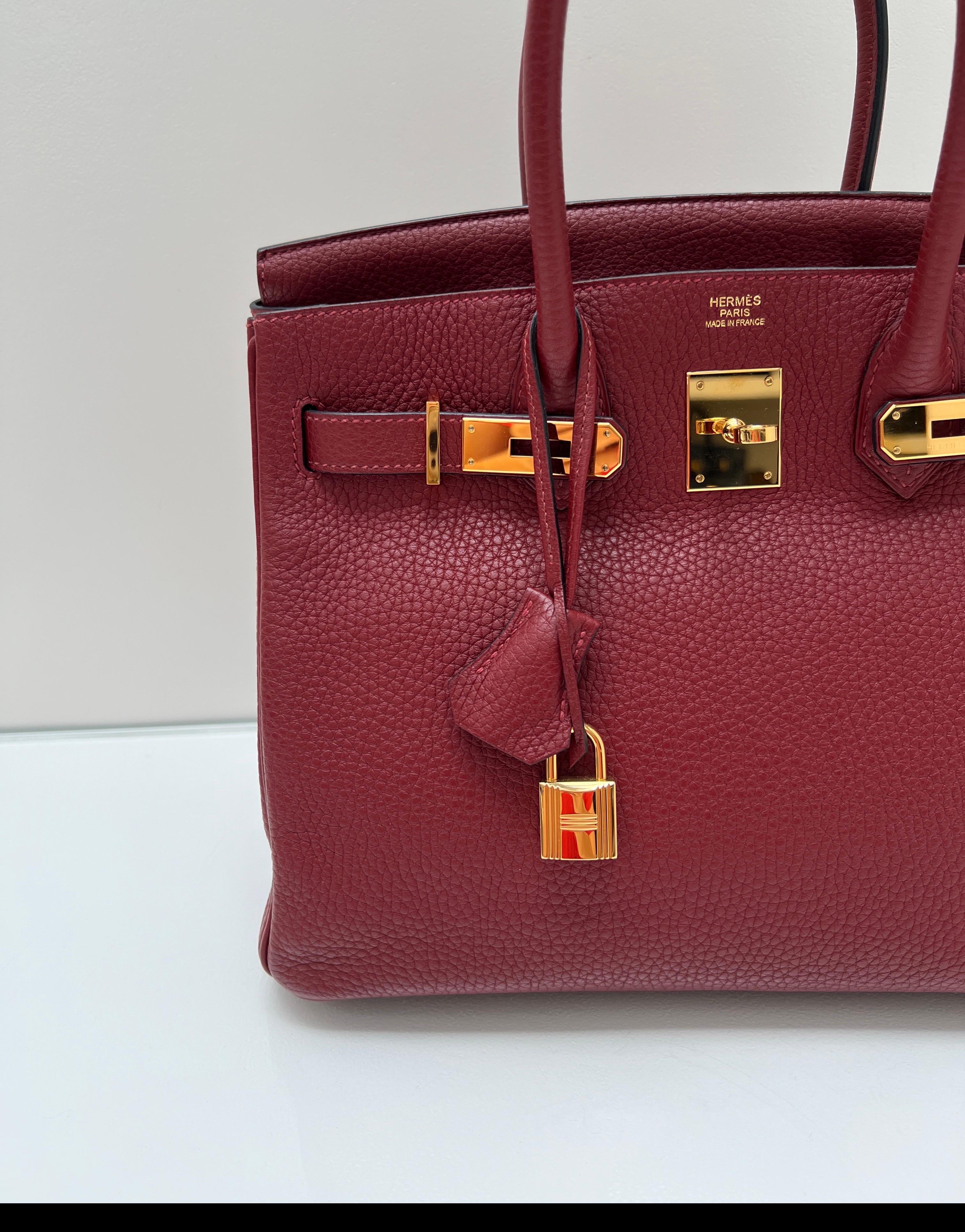 Hermes Rouge H Birkin 30 Tasche aus Birkin (Braun) im Angebot