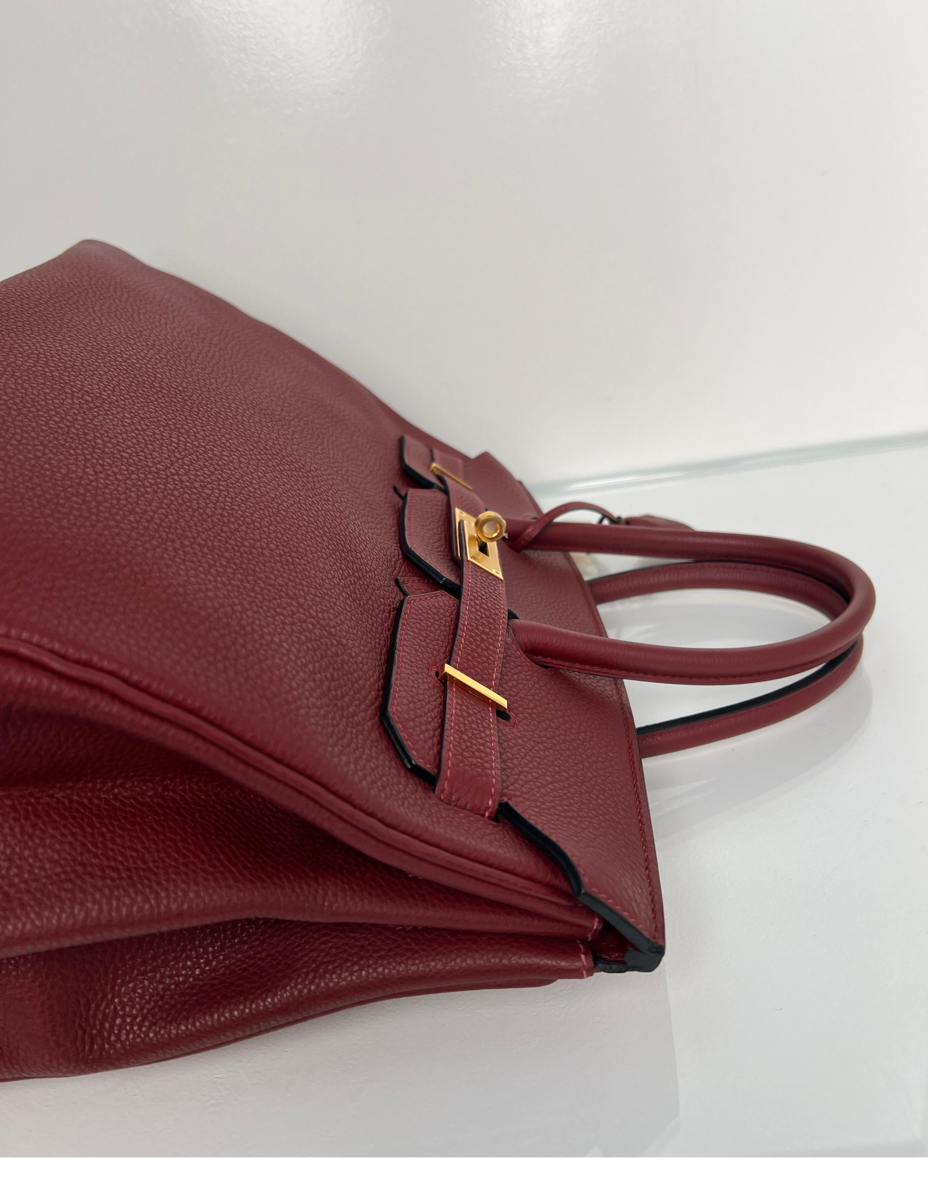 Hermes Rouge H Birkin 35 Bag 6